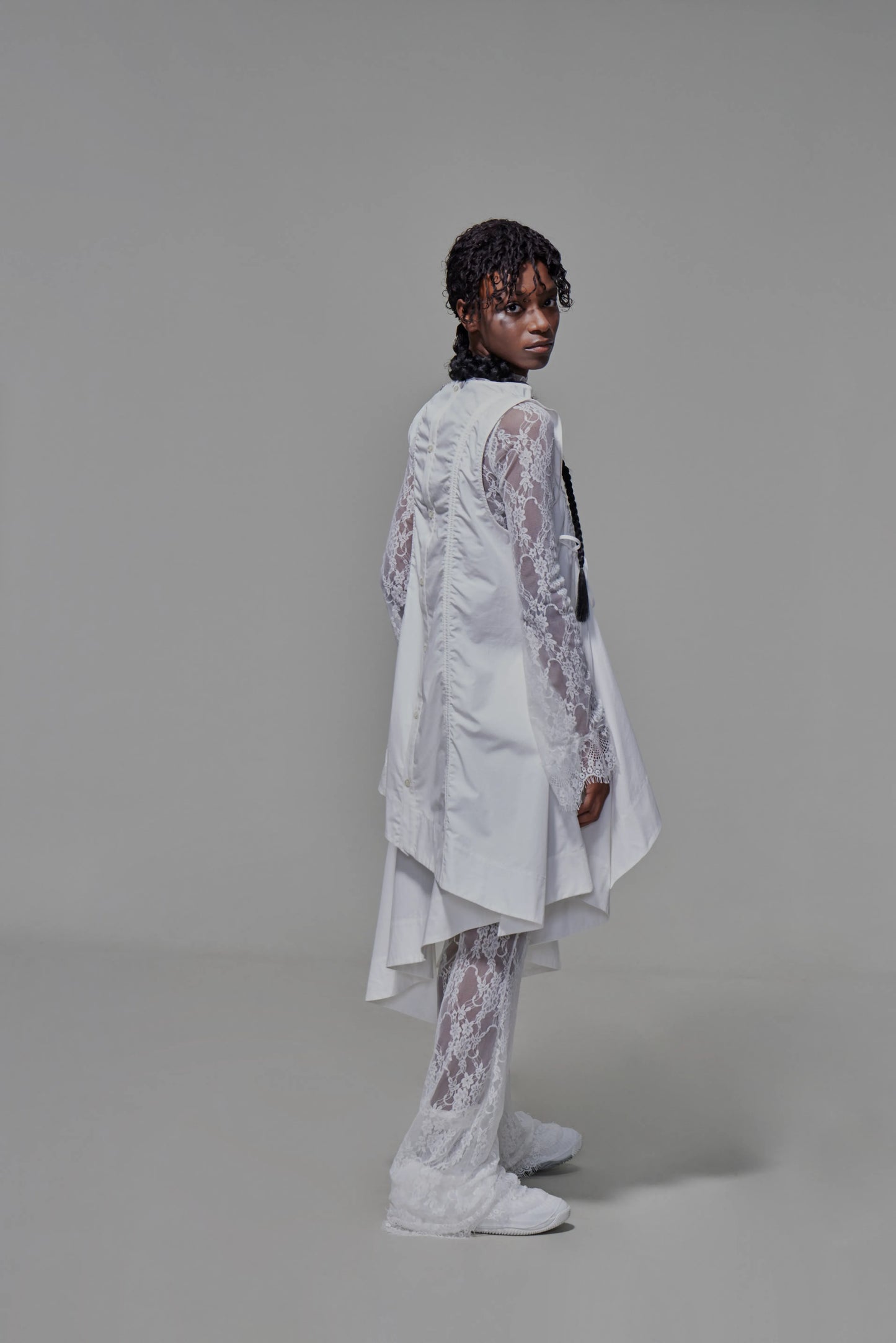03 Two-piece Apron Vest White