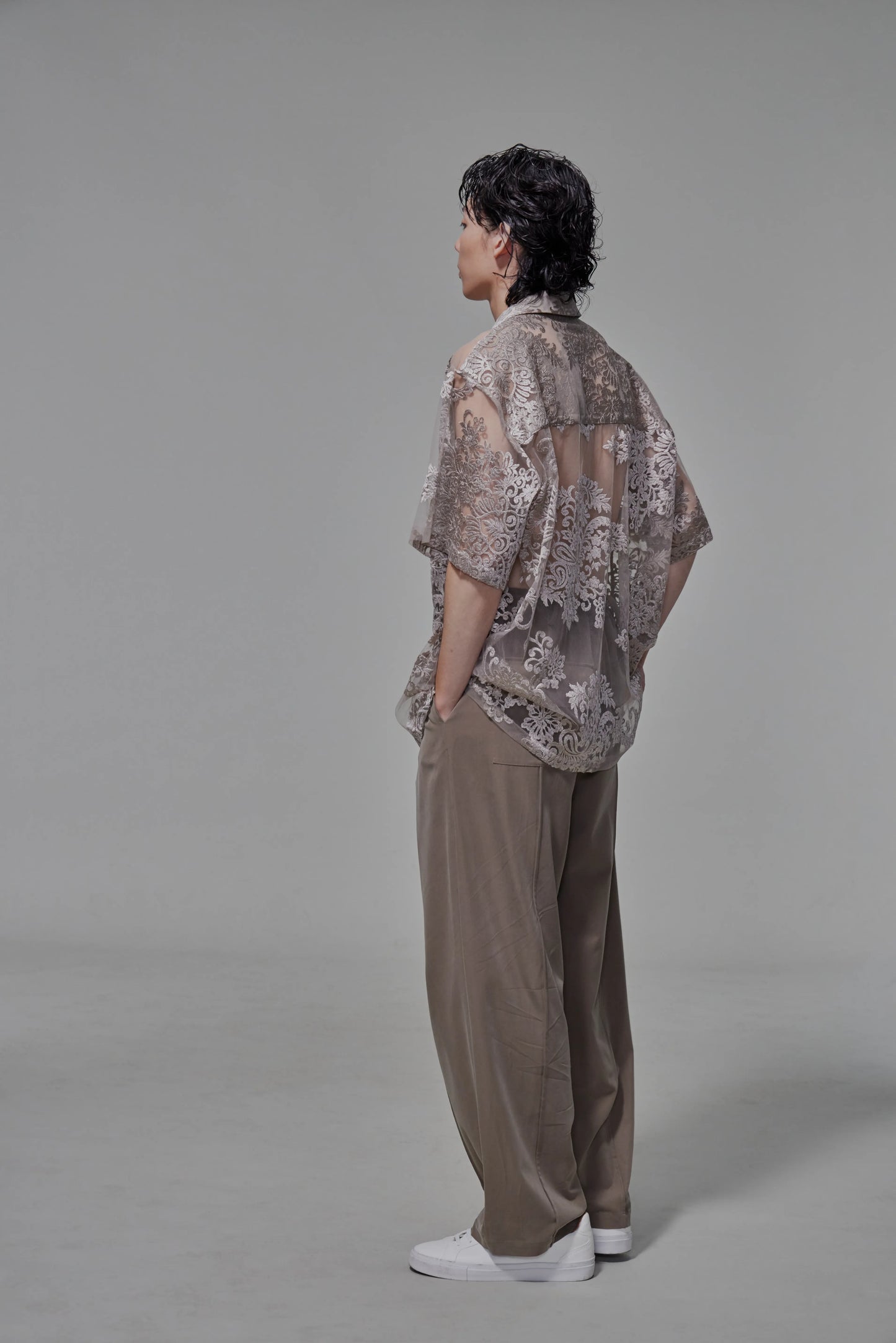 03 Cuban Shirt Beige Lace