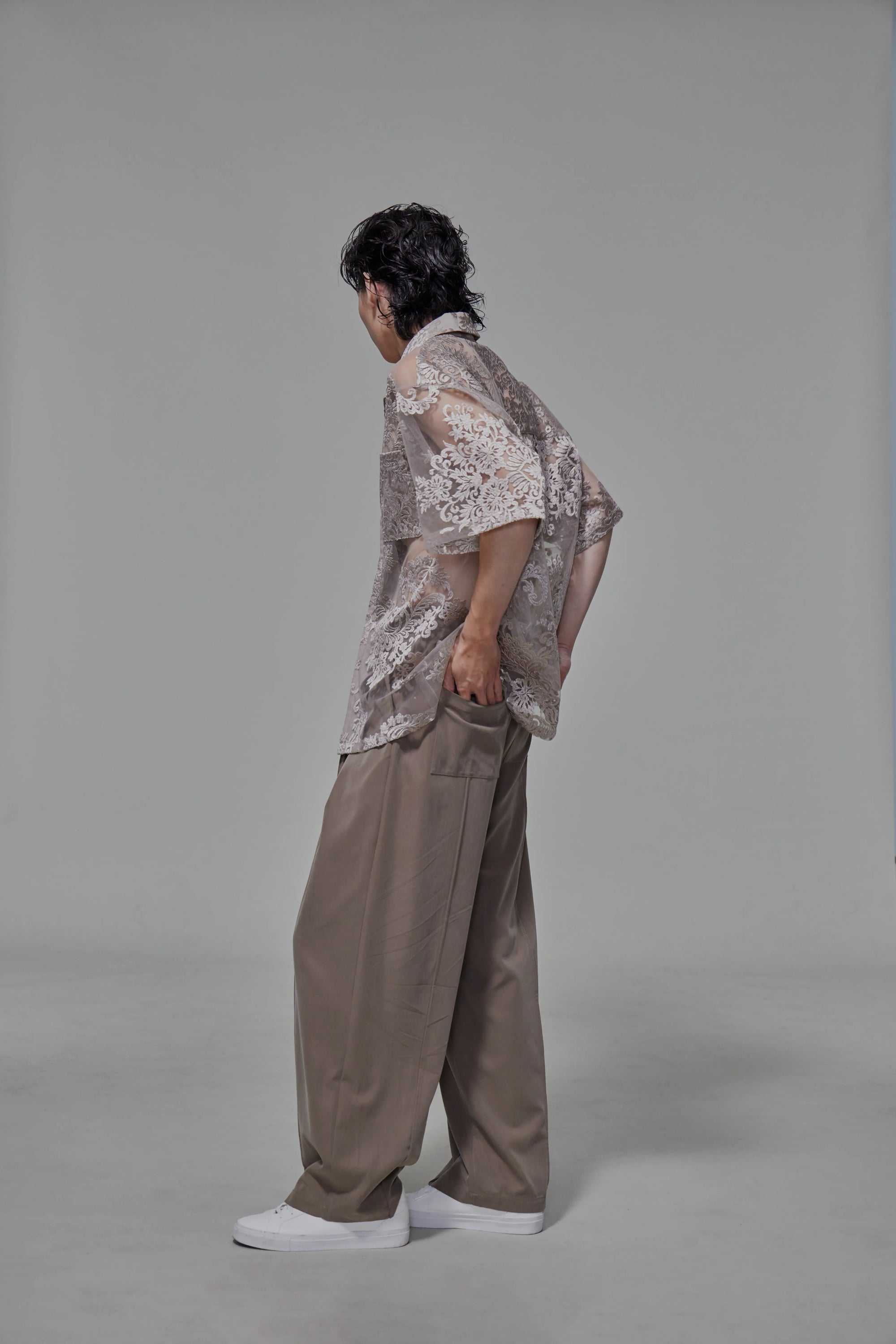 03 Cuban Shirt Beige Lace