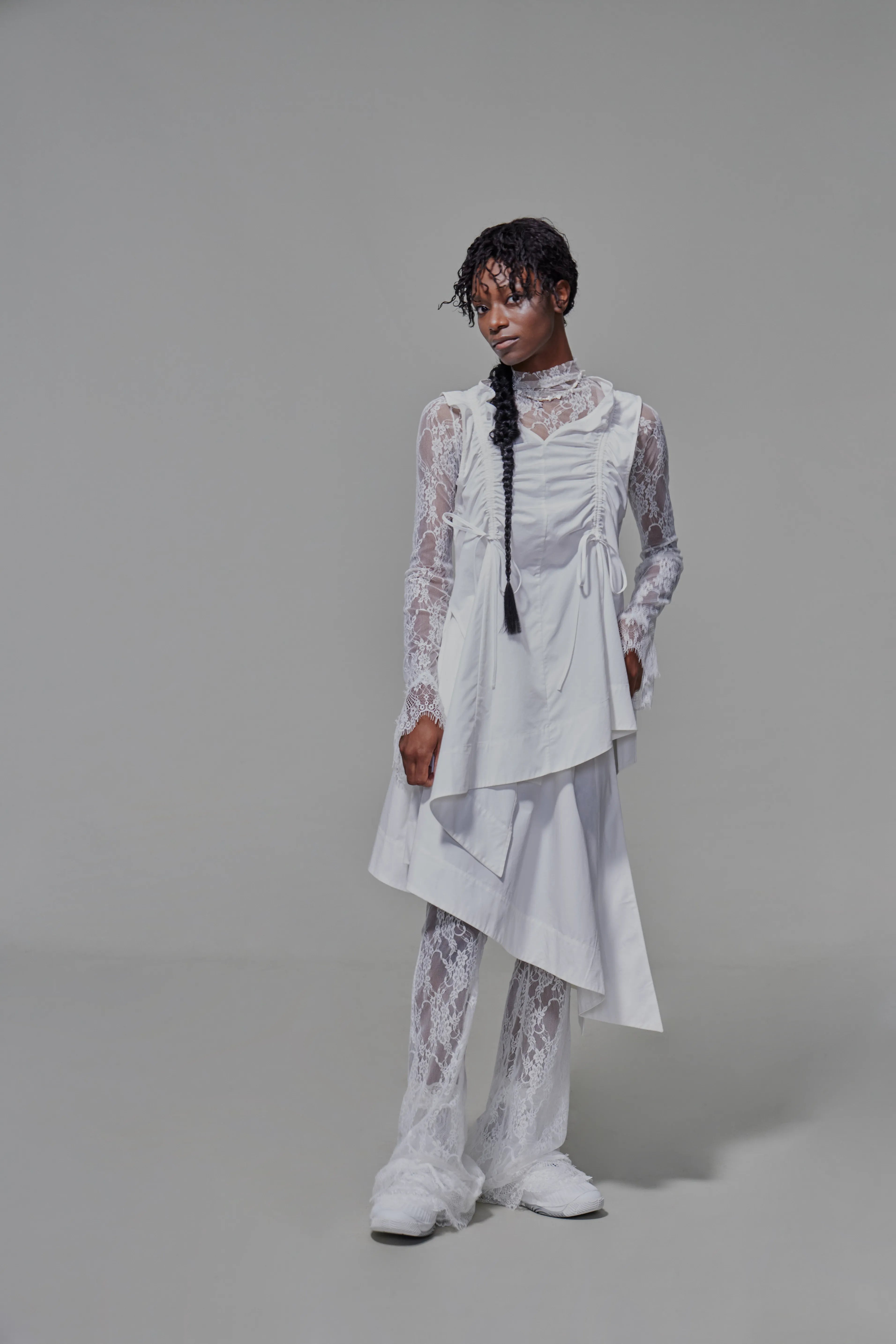 03 Two-piece Apron Vest White