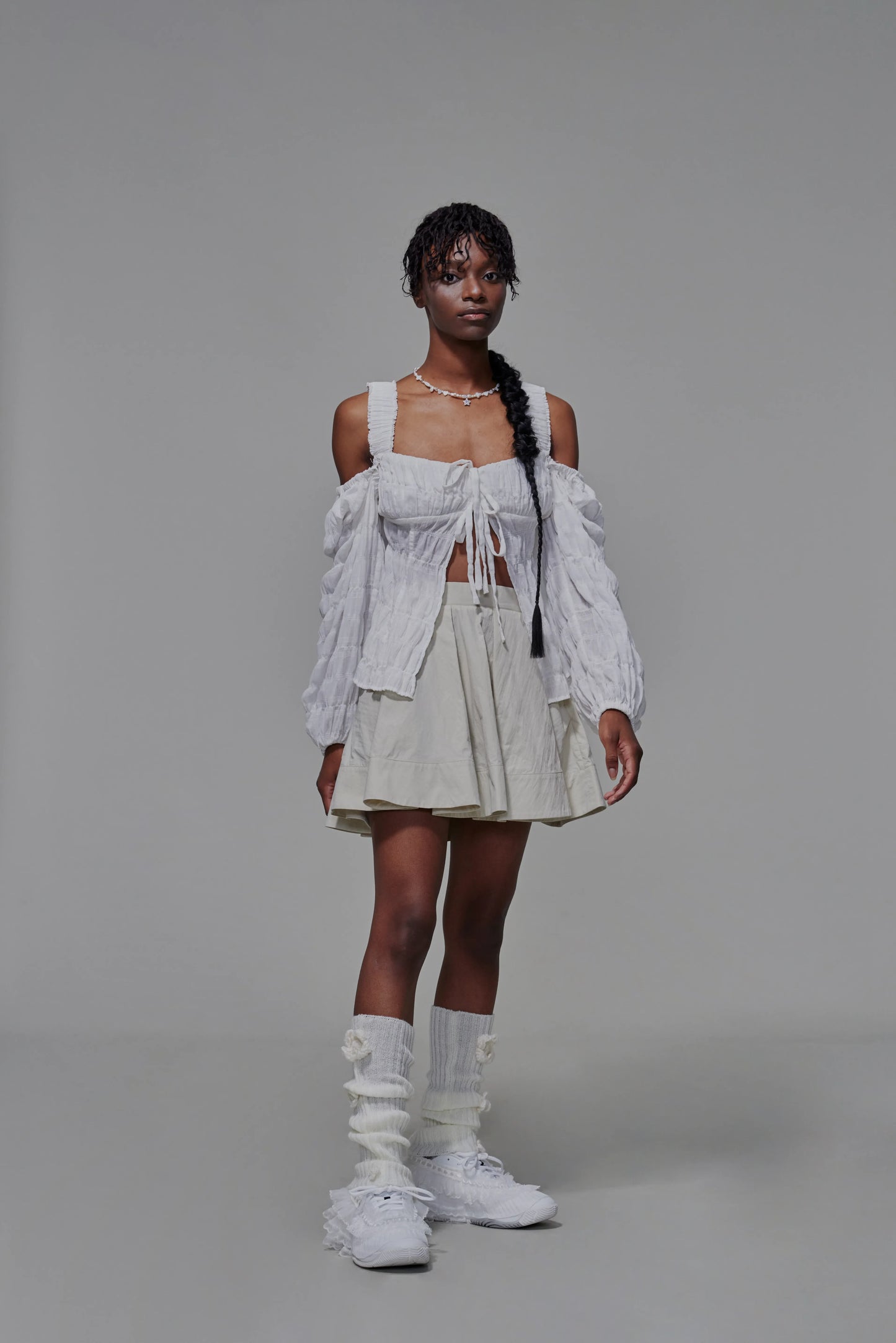 03 Gathered Chest Front Tie Top