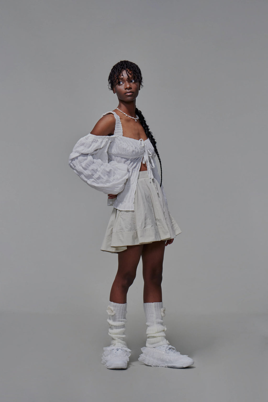 03 Gathered Chest Front Tie Top