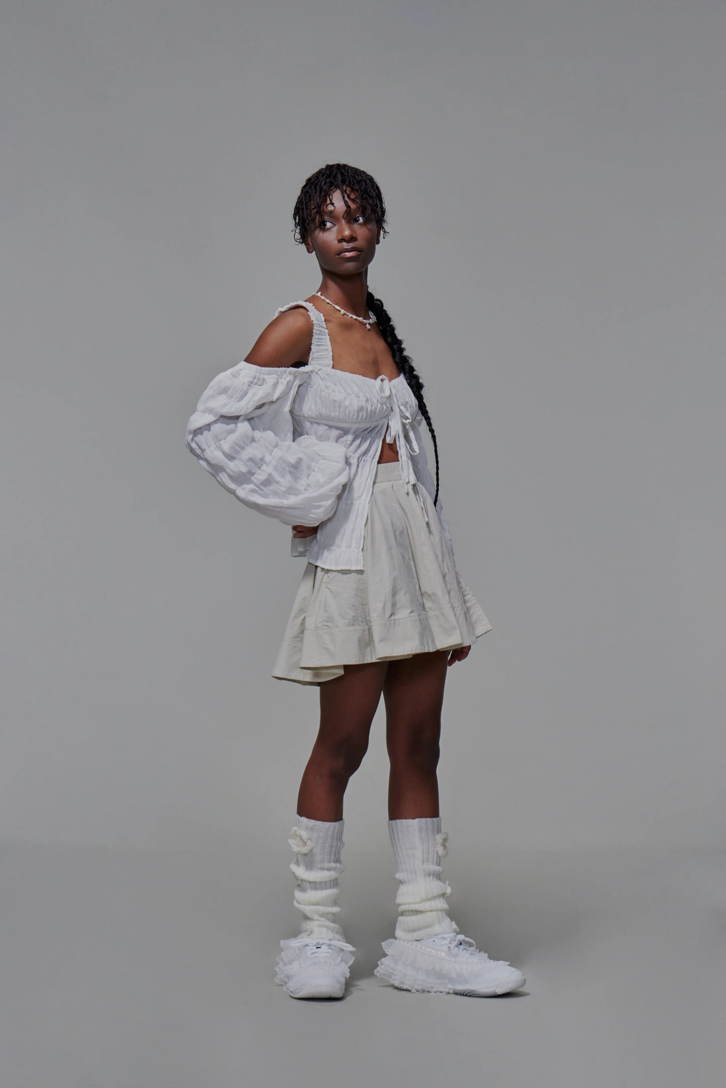 03 Gathered Chest Front Tie Top