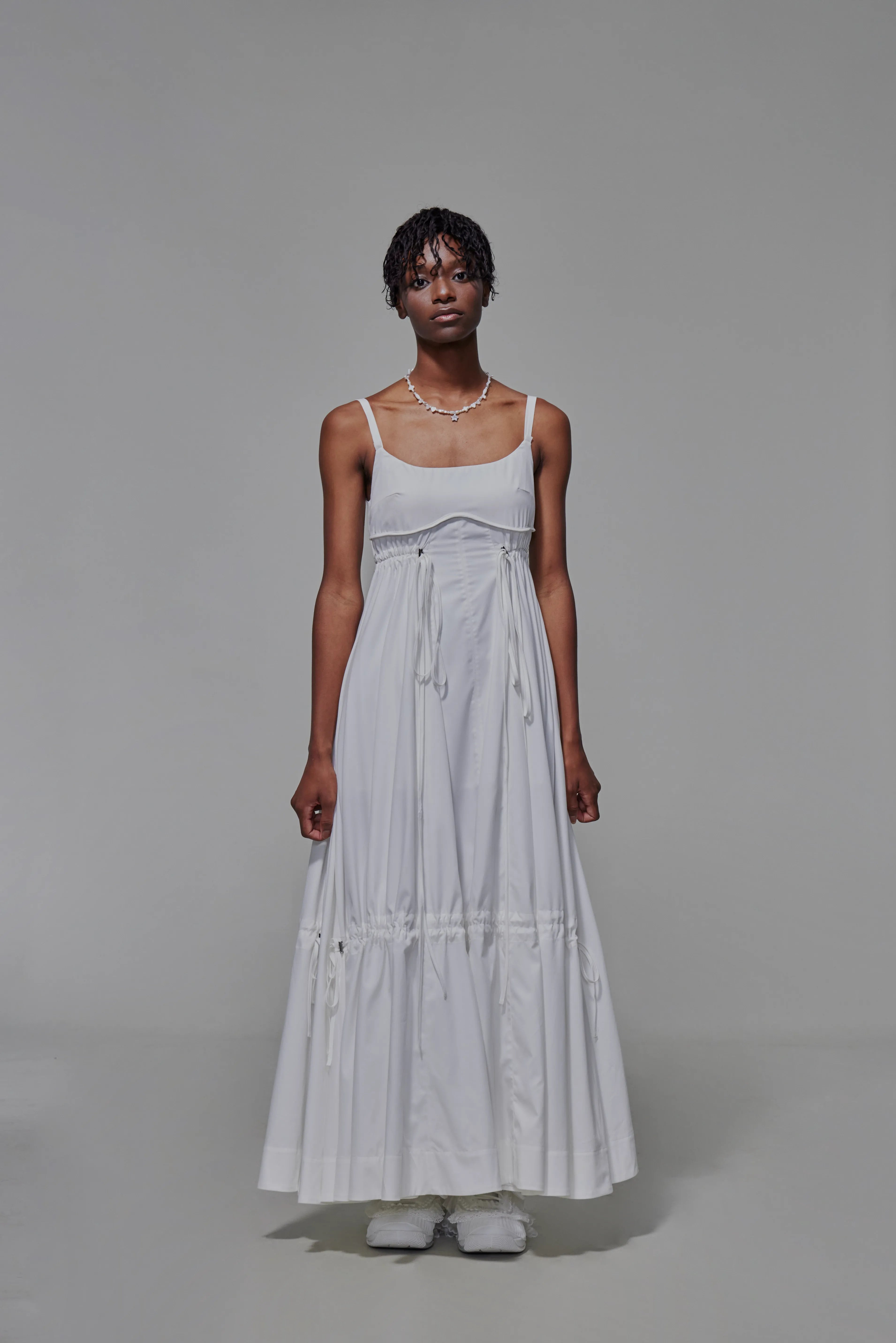 03 Drawstring Empire Maxi Dress