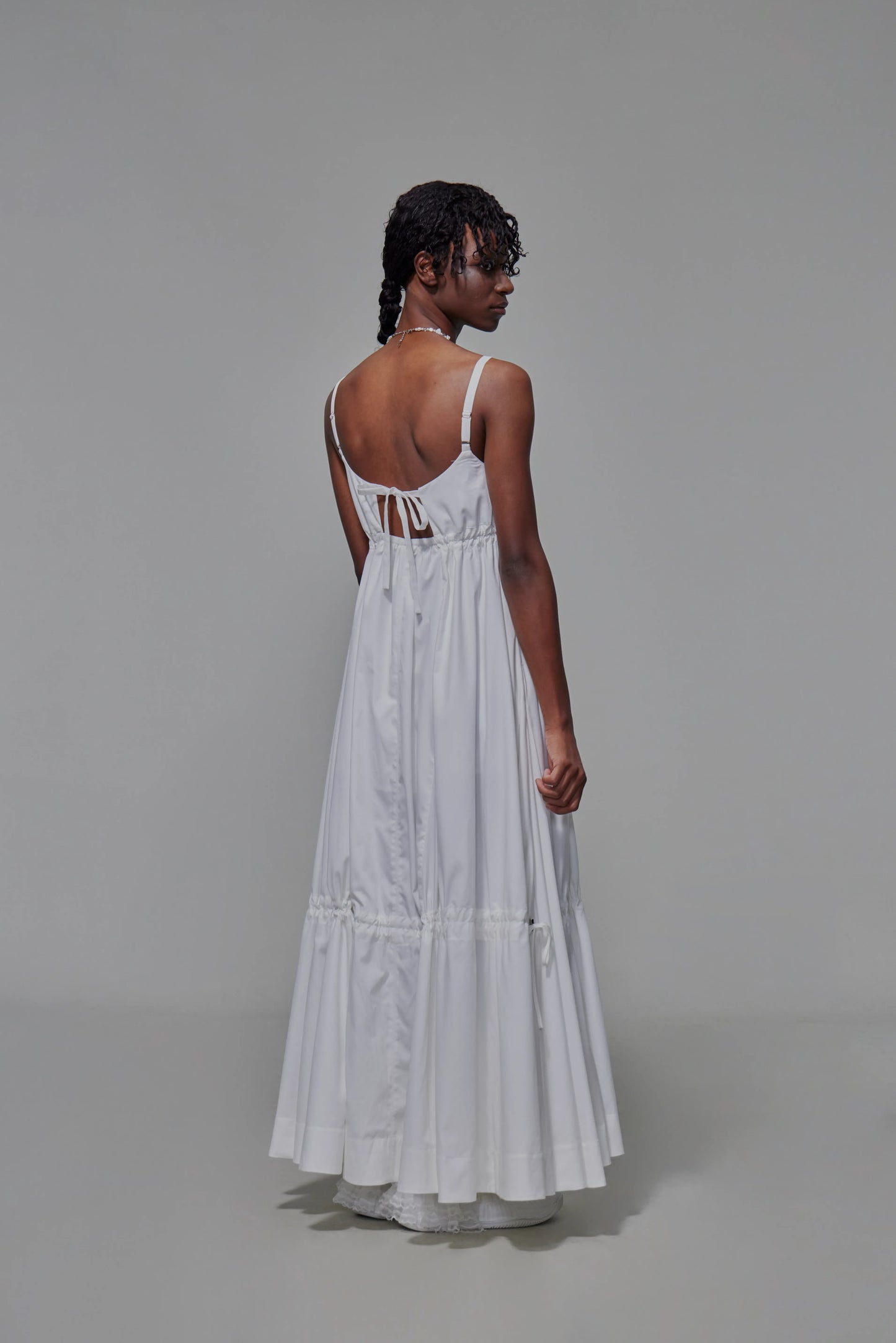 03 Drawstring Empire Maxi Dress