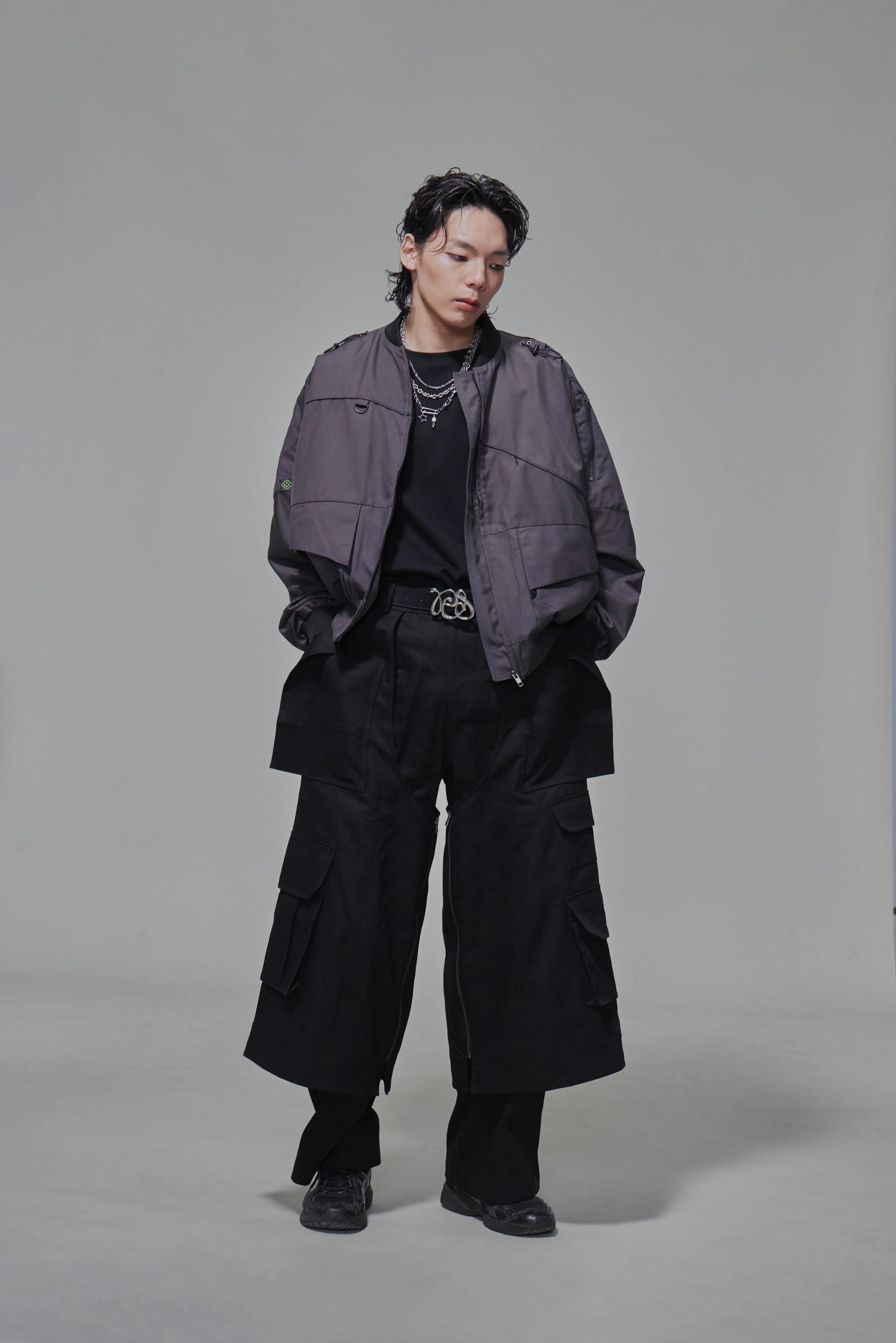 03 Wide-legged Skirt Trousers Black