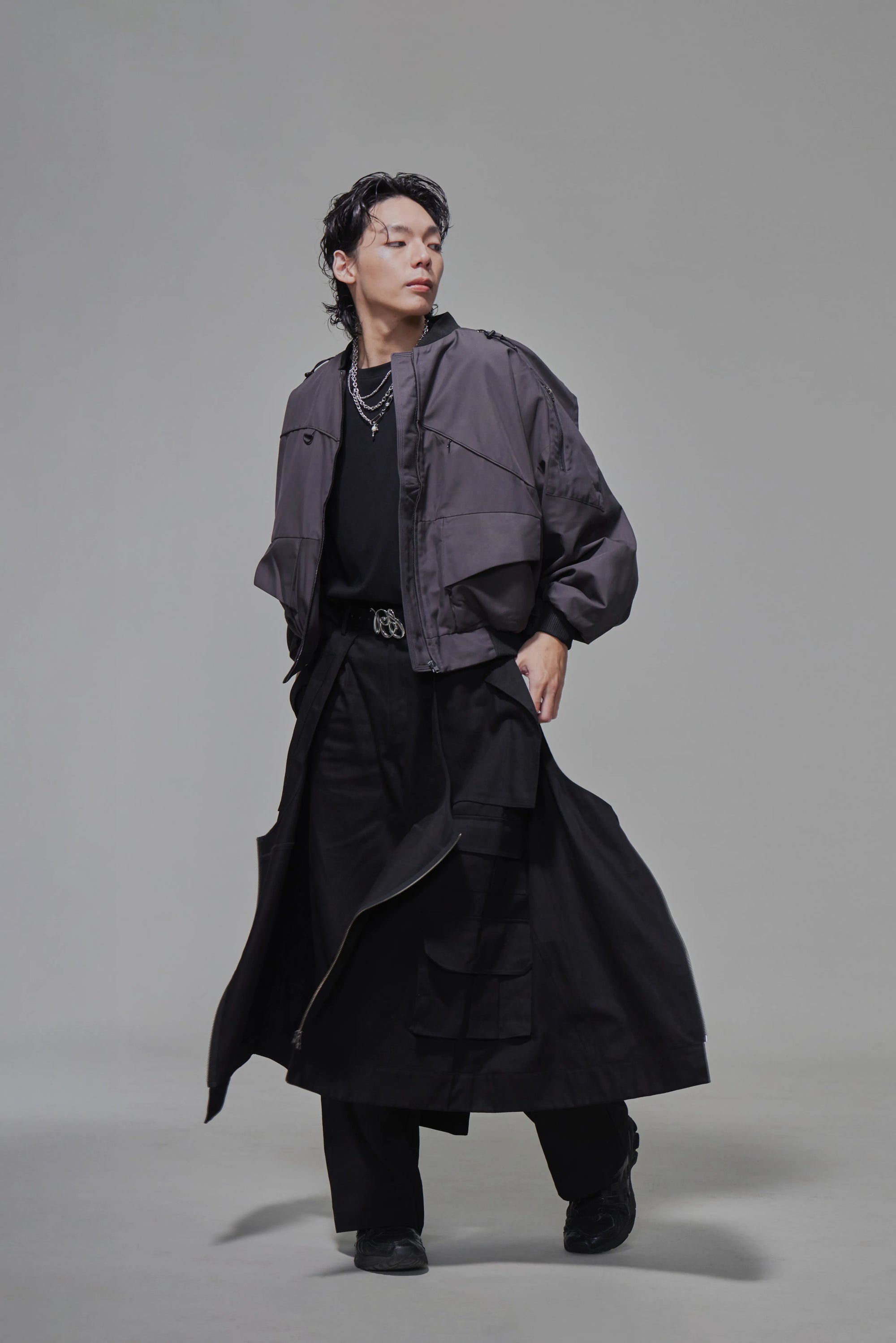 03 Wide-legged Skirt Trousers Black