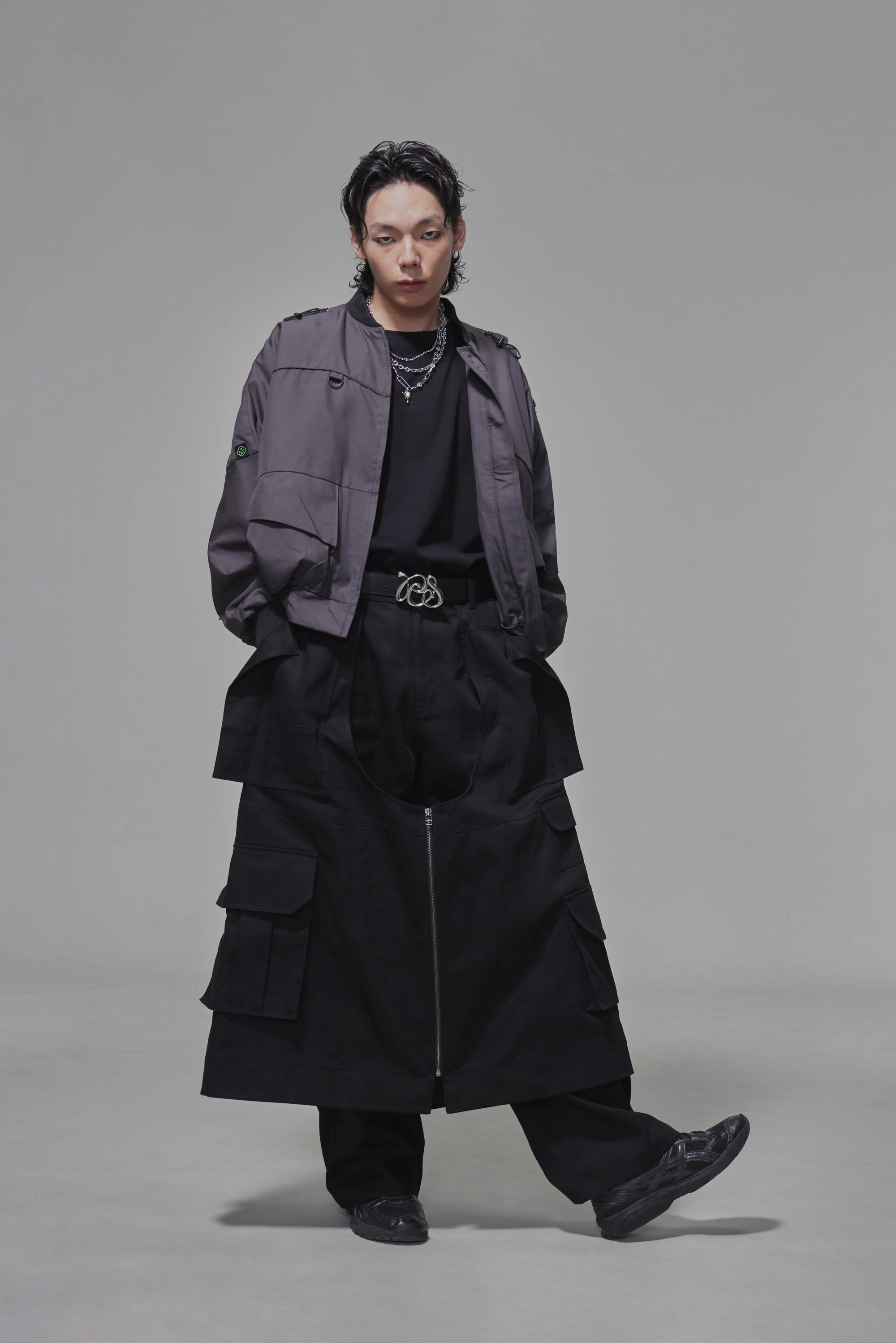 03 Wide-legged Skirt Trousers Black