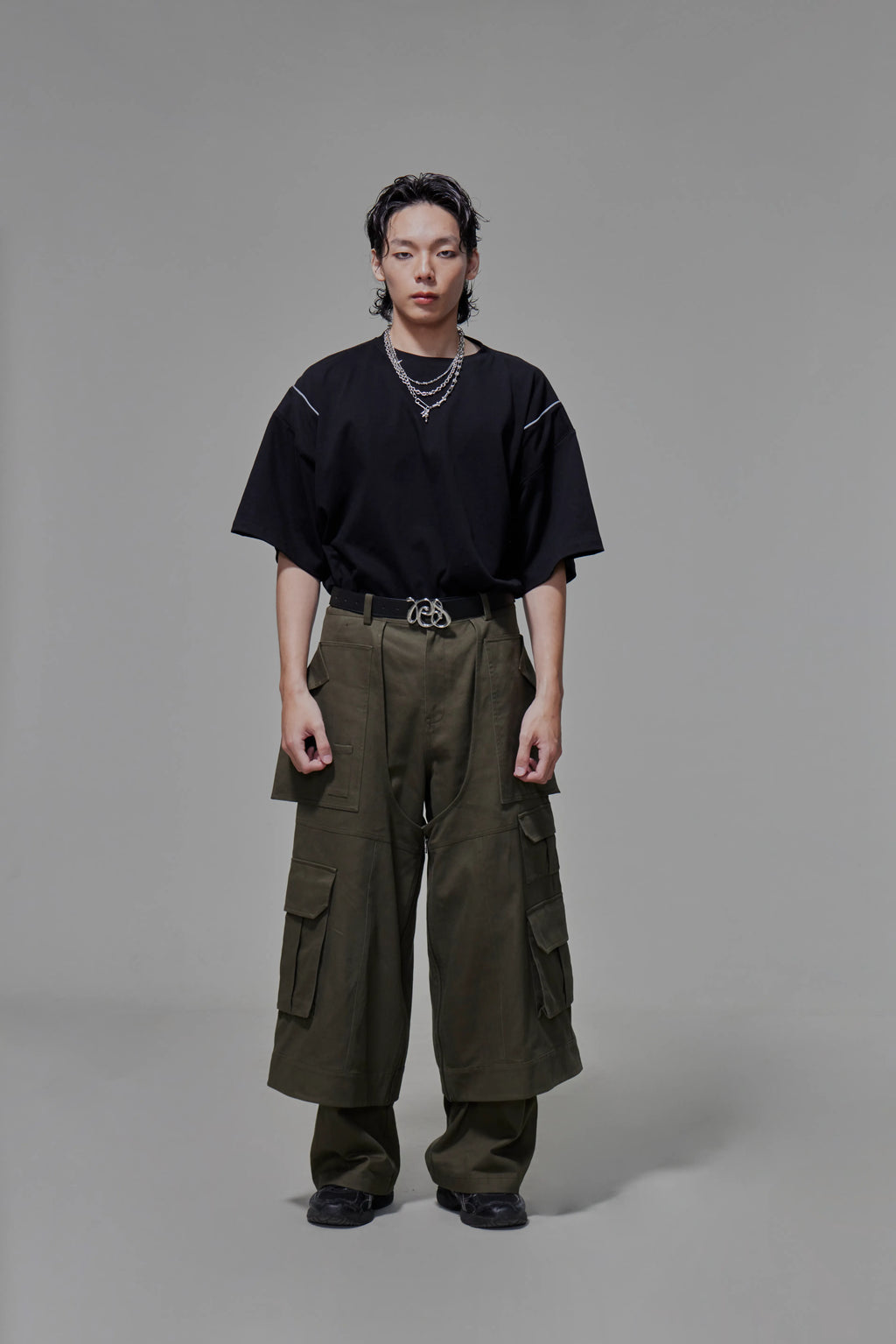 03 Wide-legged Skirt Trousers Green