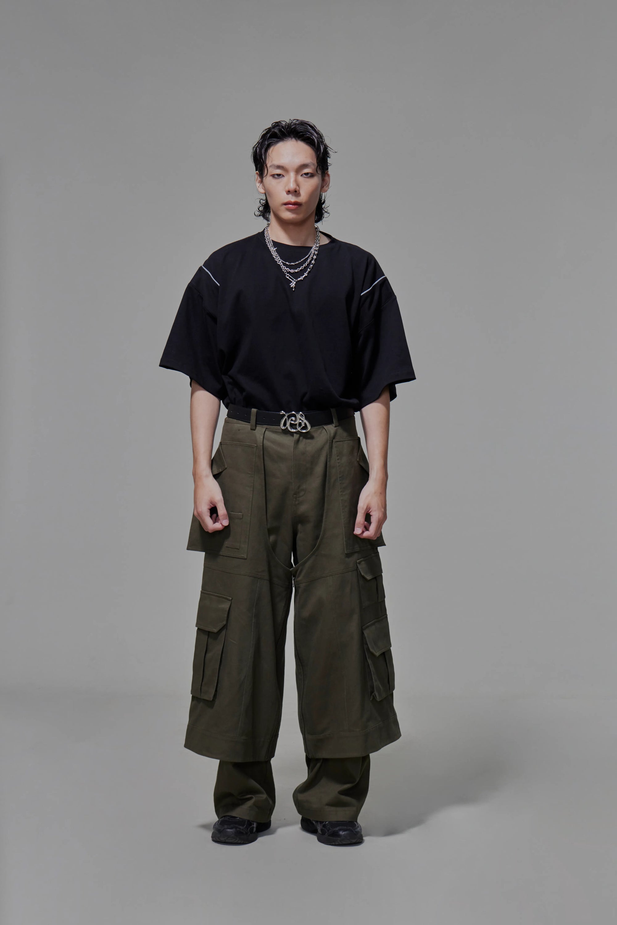 03 Wide-legged Skirt Trousers Green