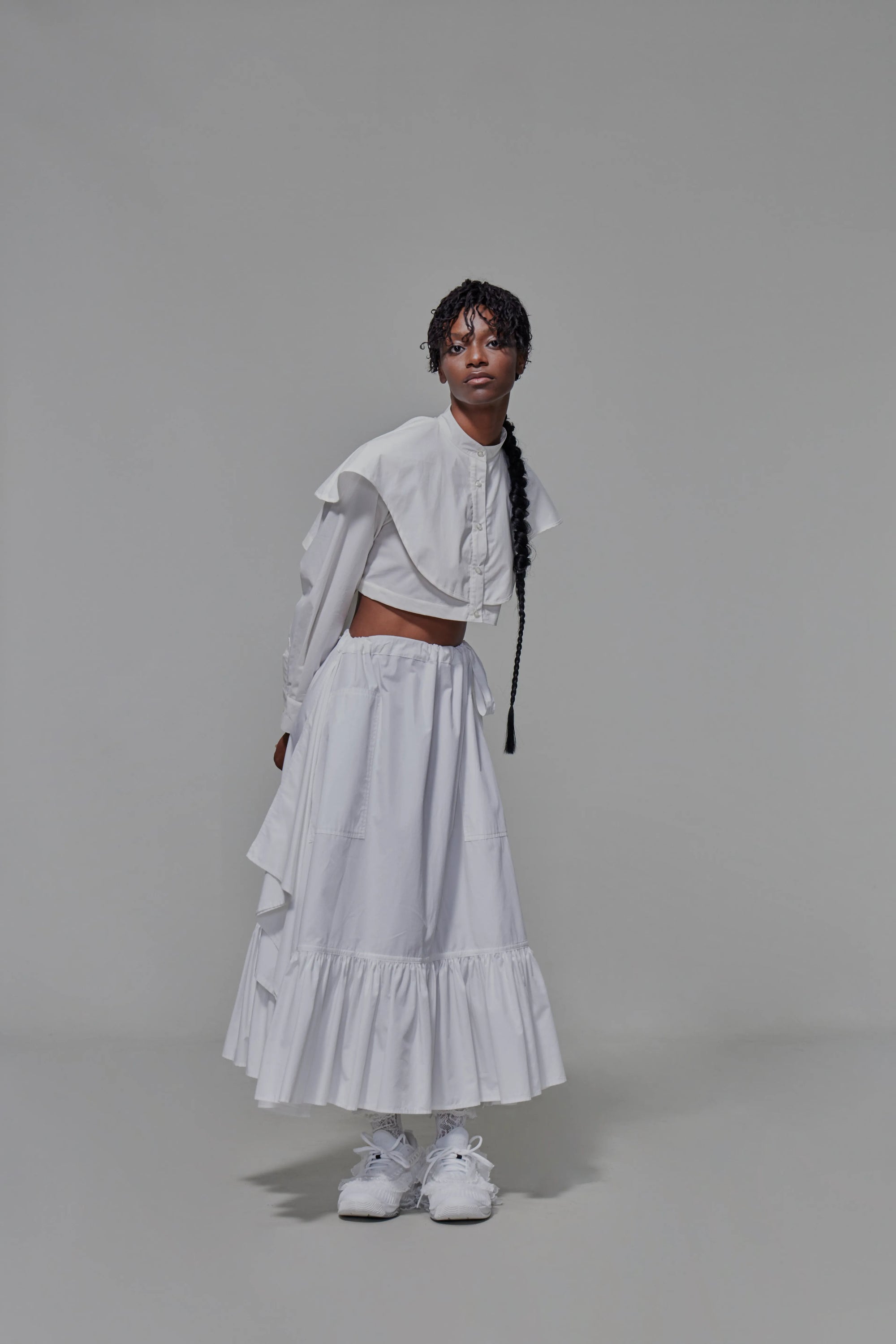 03 Zero Waste Ruffle Cake Skirt White