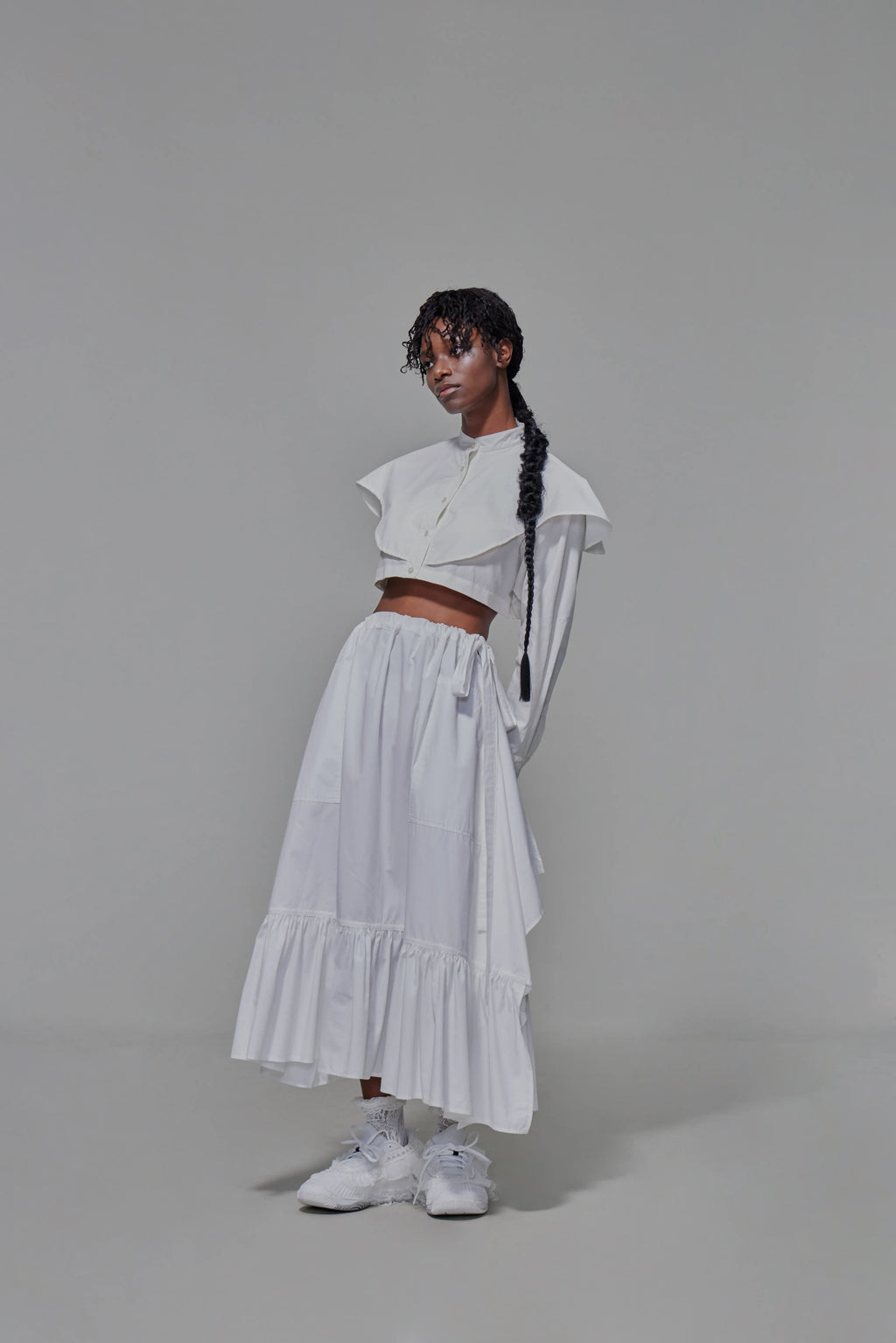 03 Zero Waste Ruffle Cake Skirt White