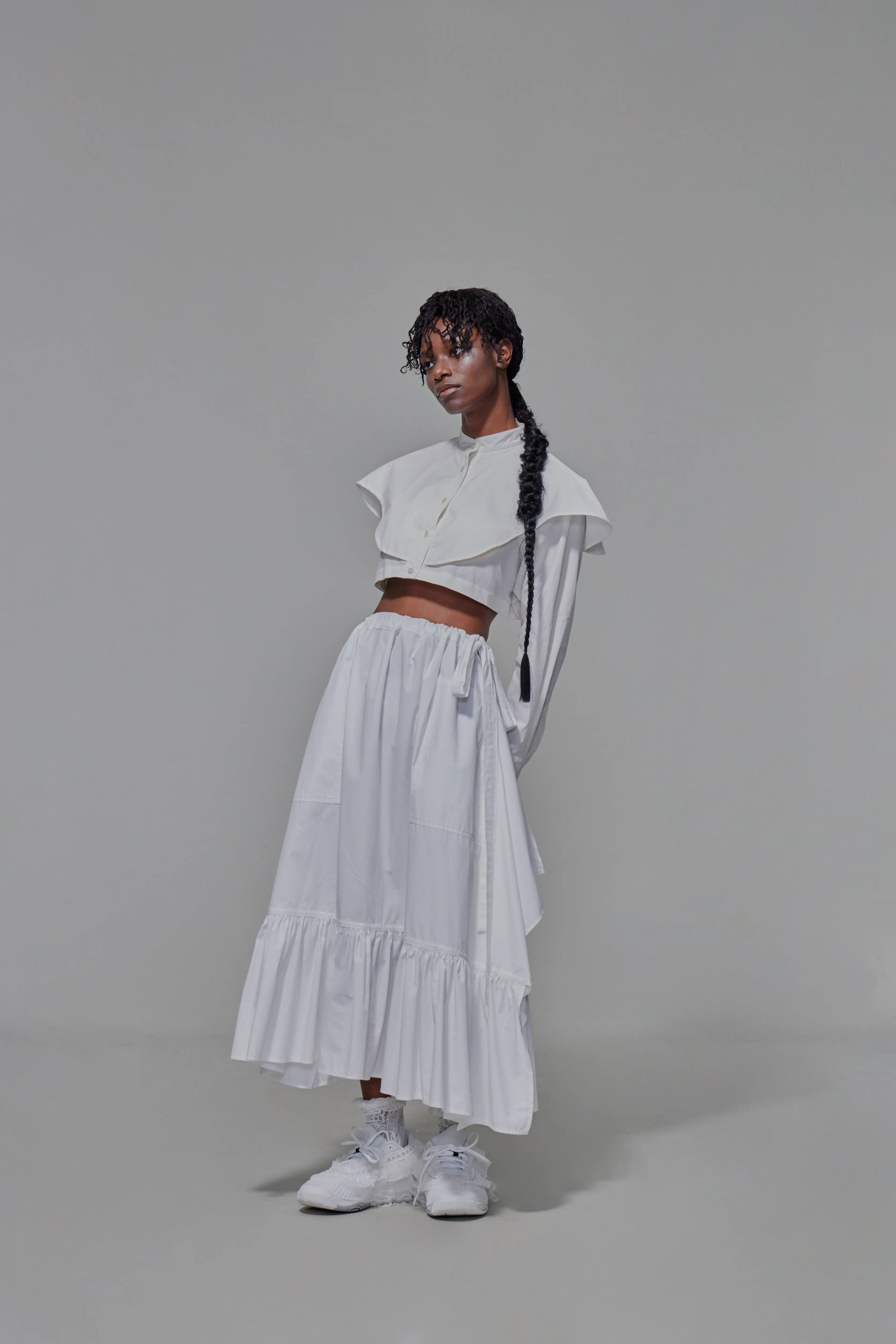 03 Zero Waste Ruffle Cake Skirt White