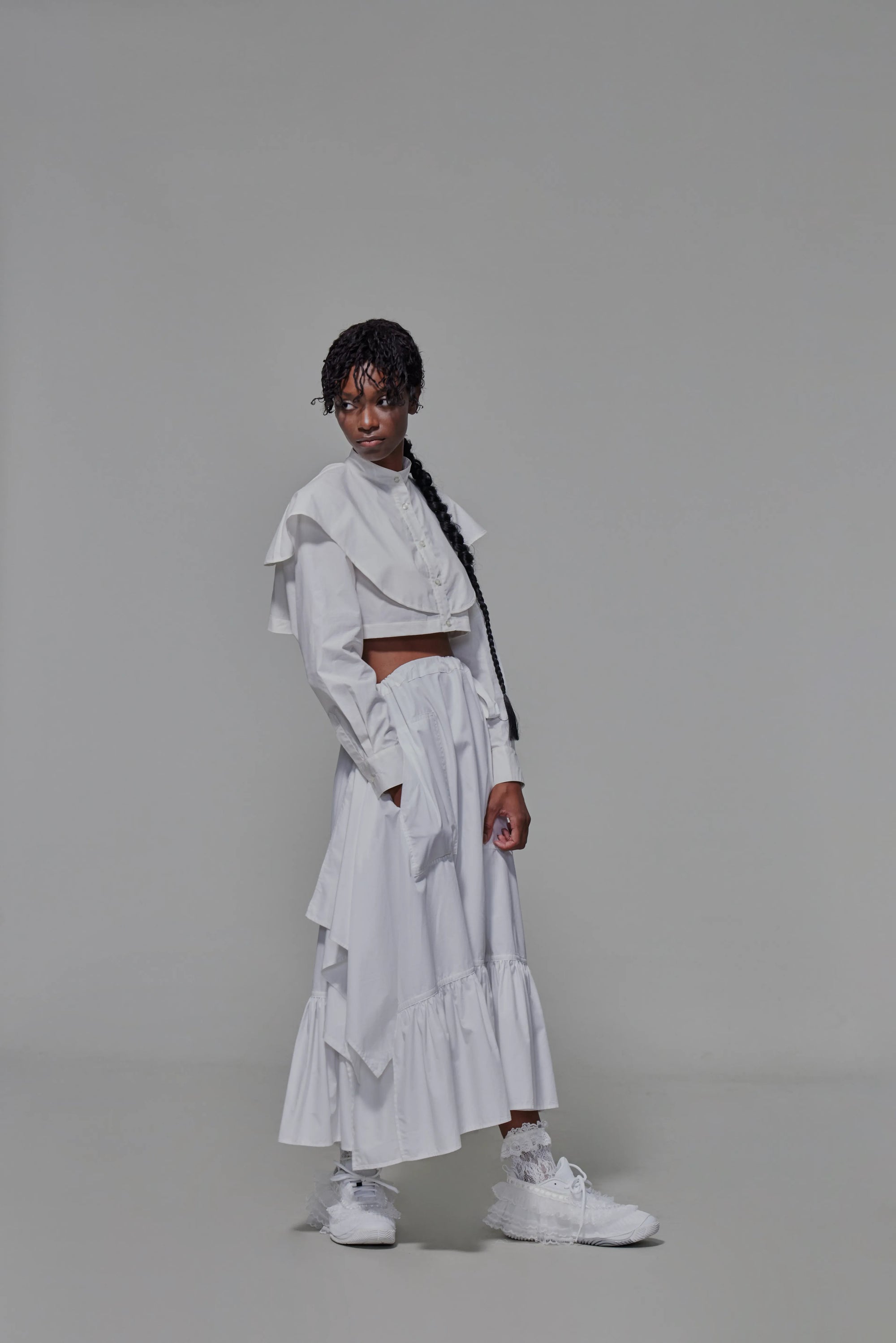 03 Zero Waste Ruffle Cake Skirt White