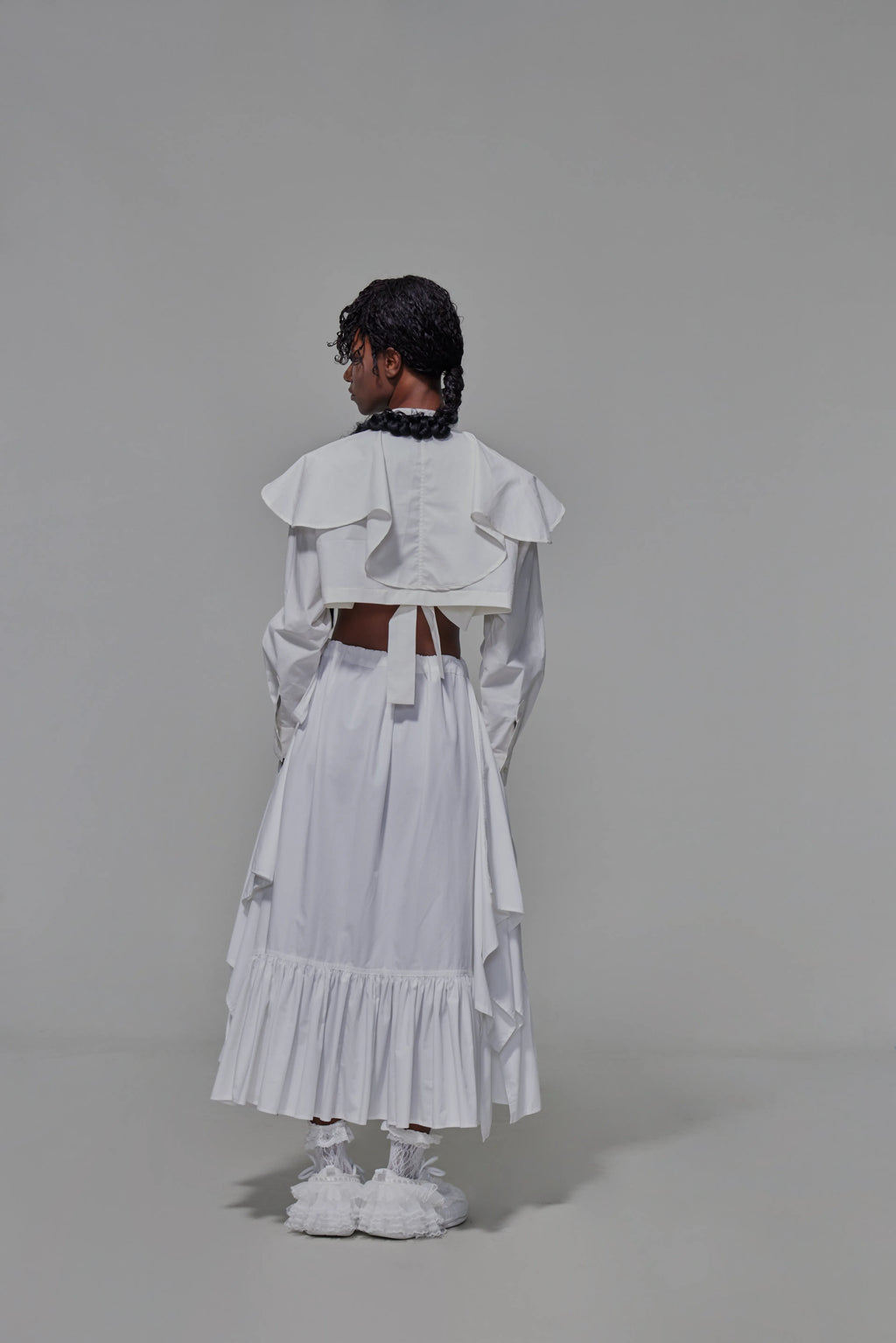 03 Zero Waste Ruffle Cake Skirt White