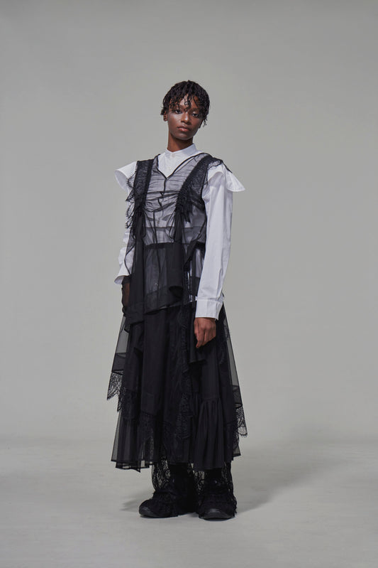 03 Two-piece Apron Vest Black