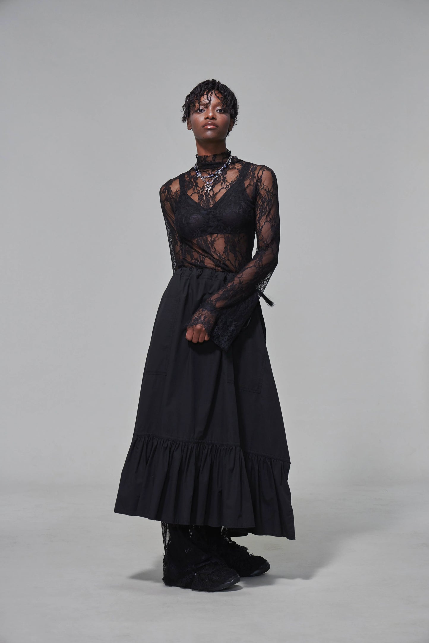 03 Zero Waste Ruffle Cake Skirt Black