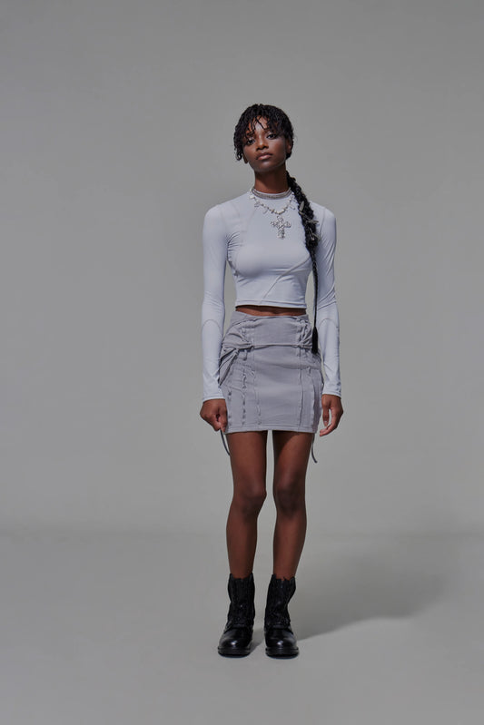 03 Body-con Crop Top Grey