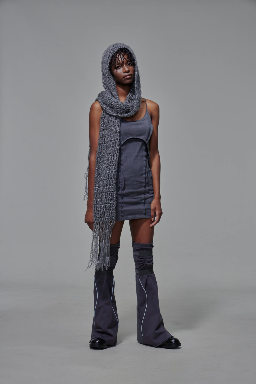 03 Body-con Cutout Mini Dress Dark Grey
