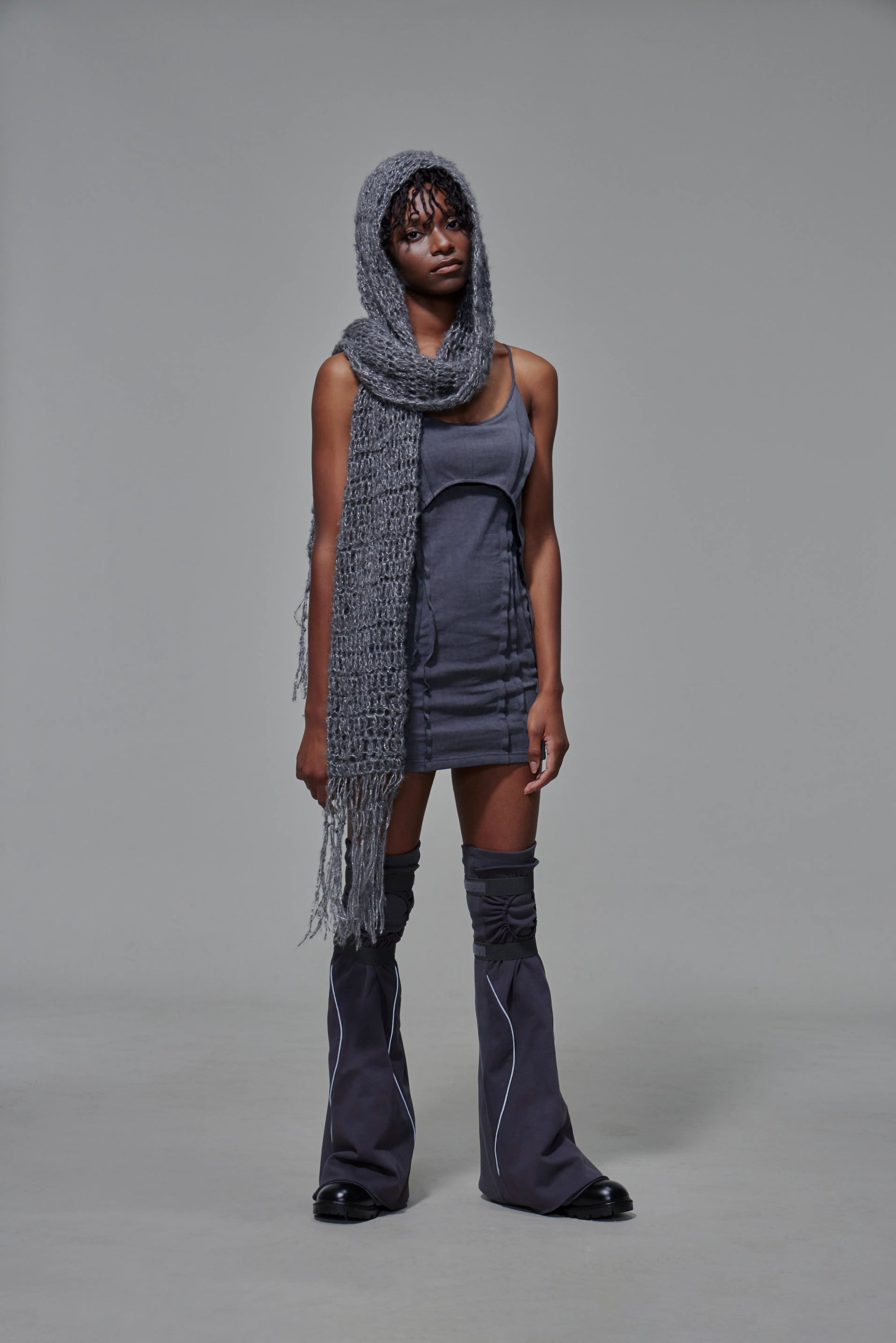 03 Body-con Cutout Mini Dress Dark Grey