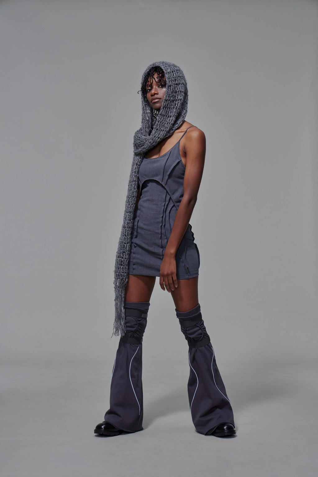 03 Body-con Cutout Mini Dress Dark Grey