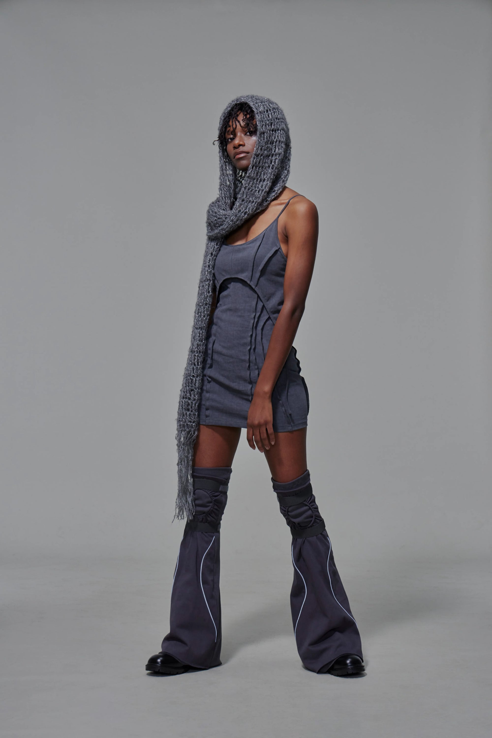 03 Body-con Cutout Mini Dress Dark Grey