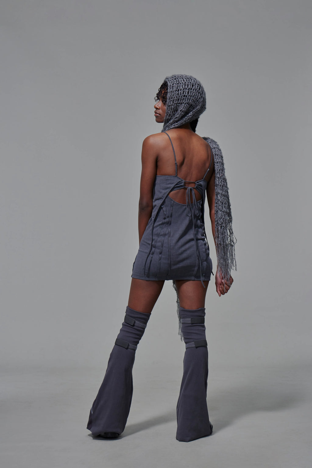 03 Body-con Cutout Mini Dress Dark Grey