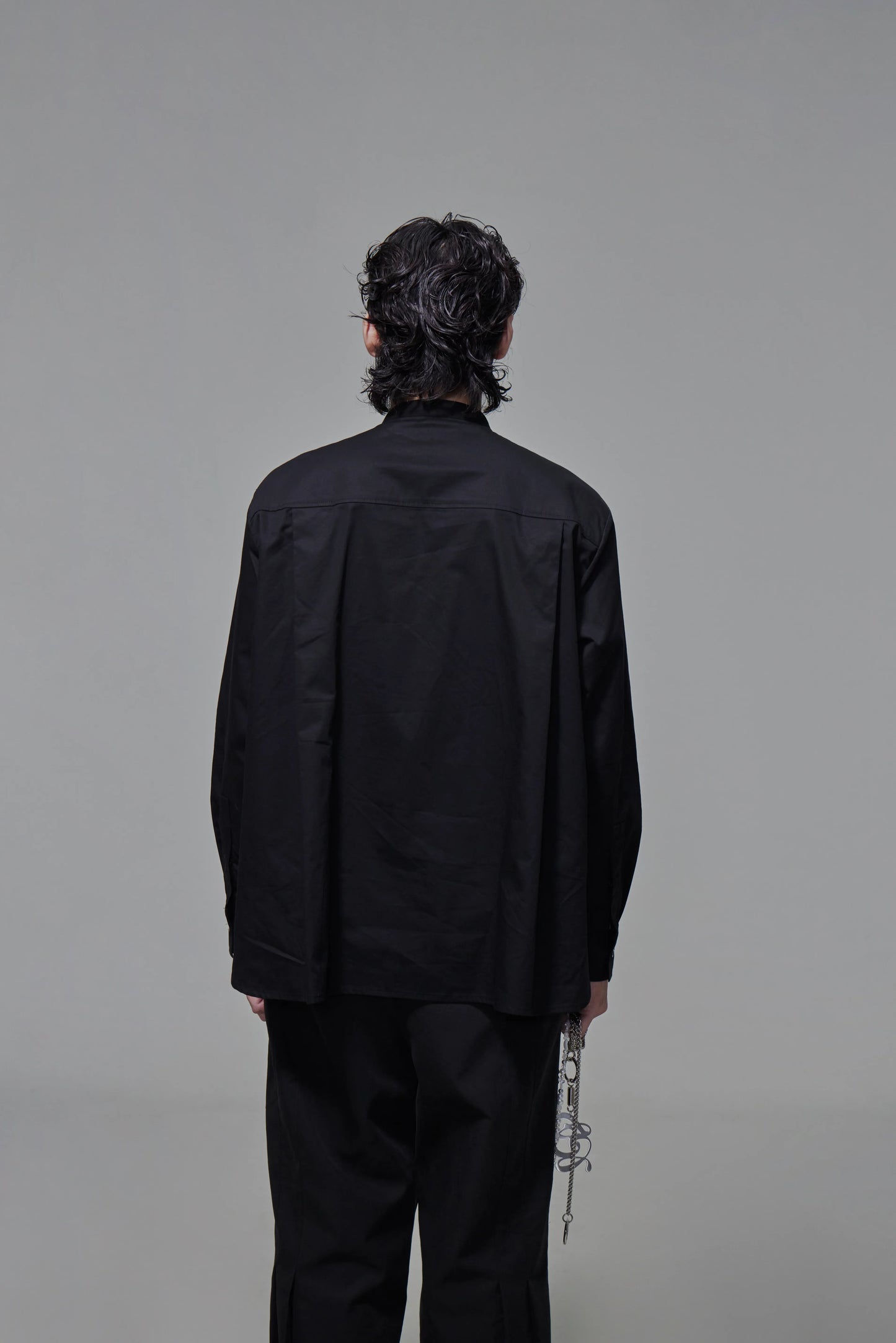 03 Band Collar Stole Shirt Black