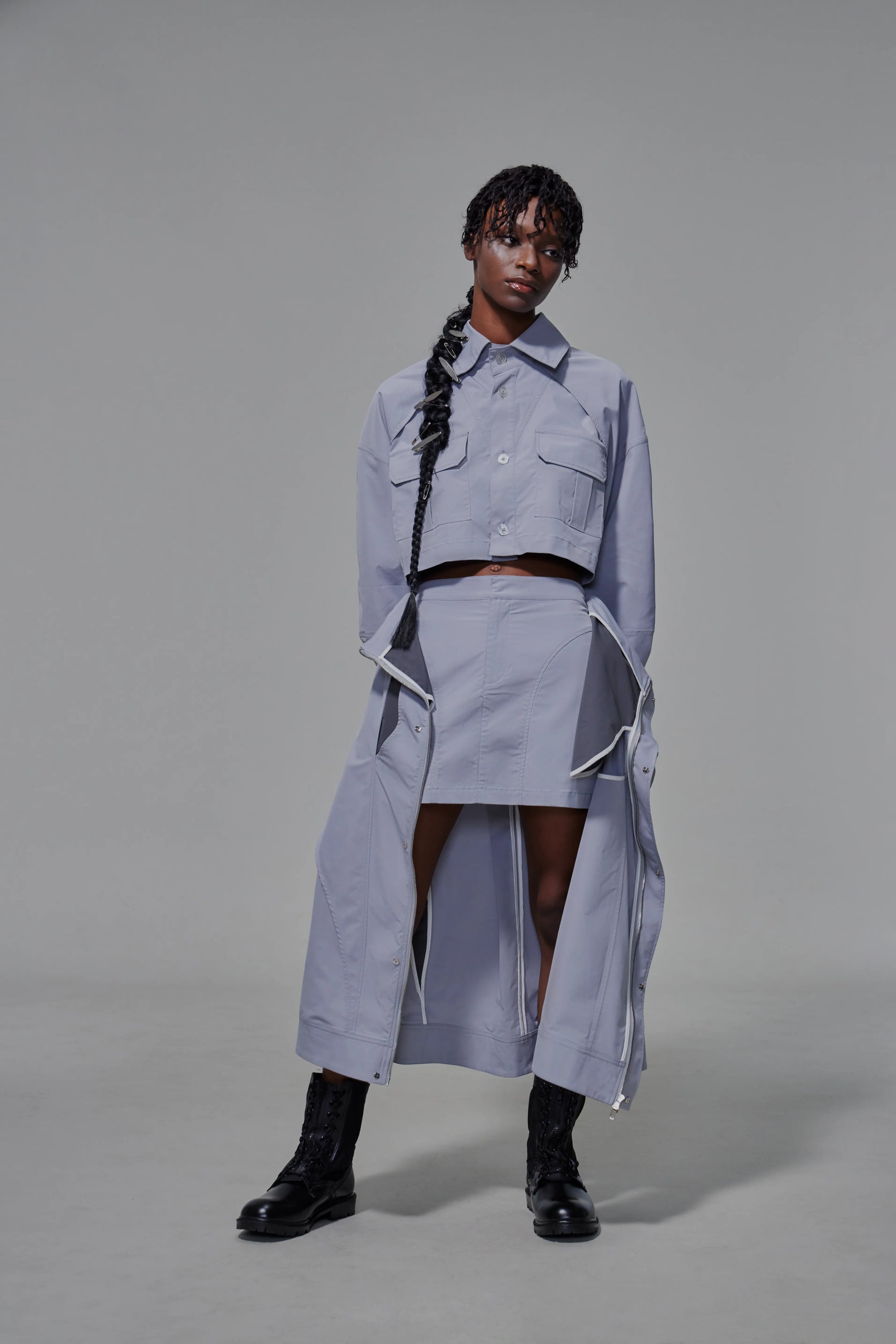 03 Two-layer duel-tone Maxi Skirt