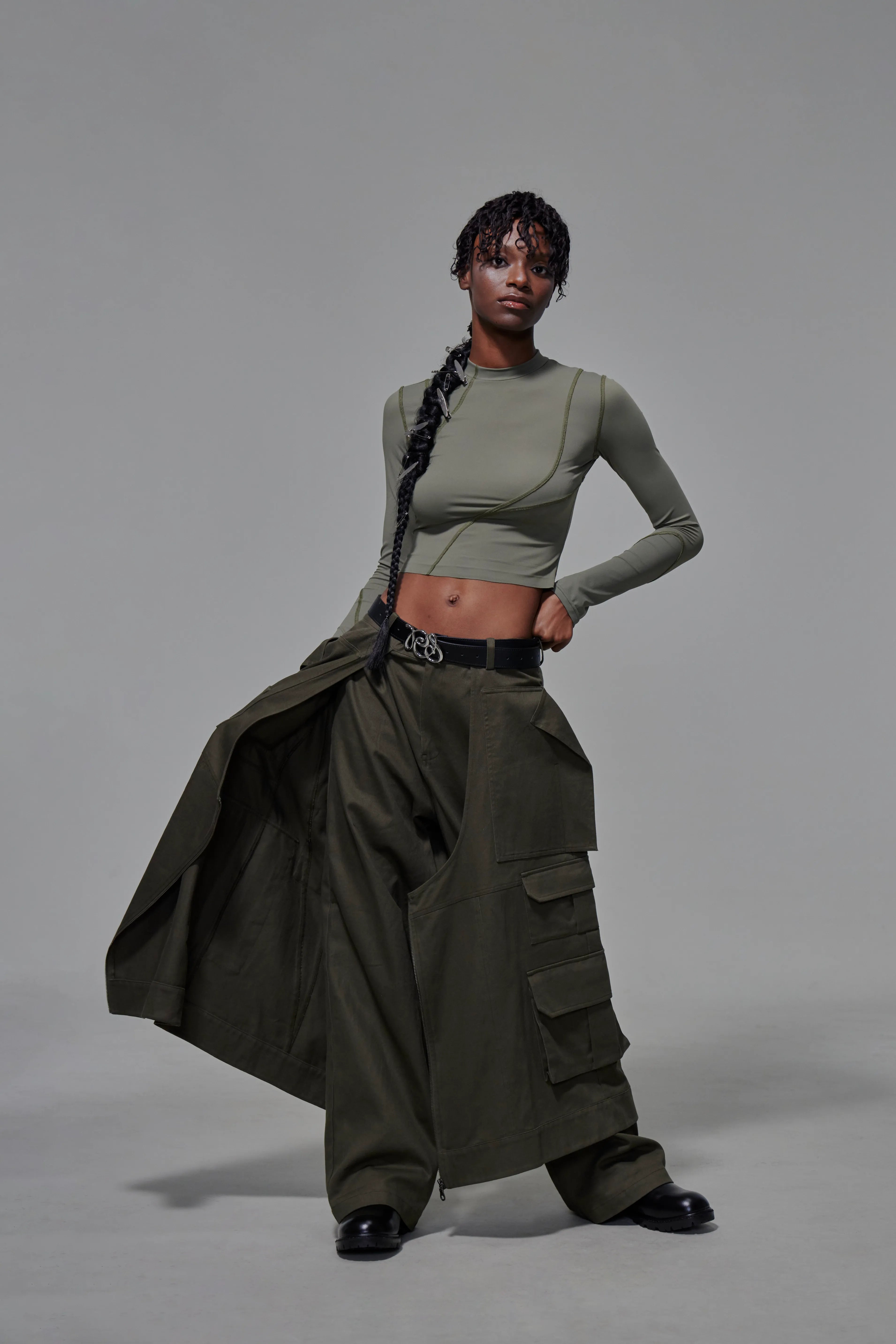 03 Body-con Crop Top Green