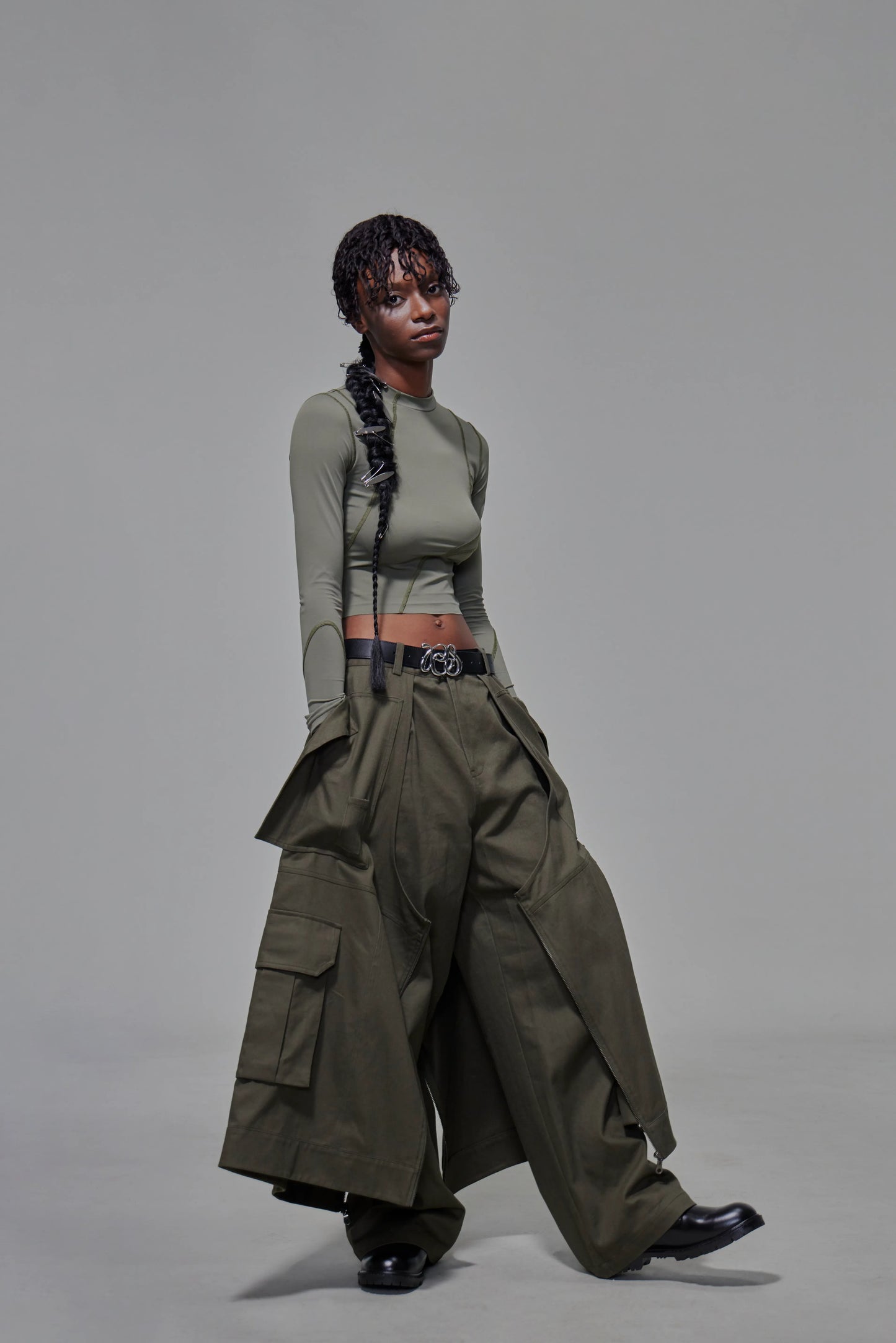 03 Body-con Crop Top Green