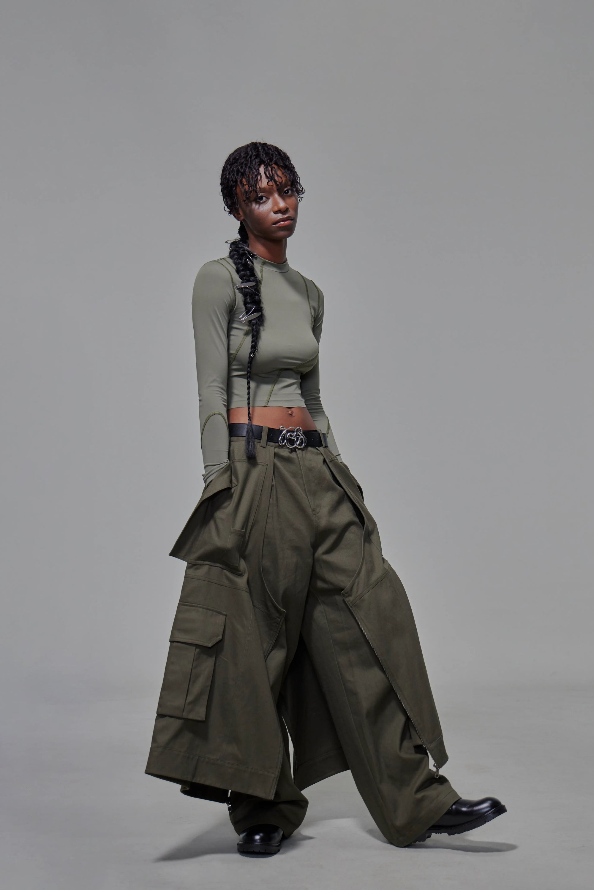 03 Body-con Crop Top Green