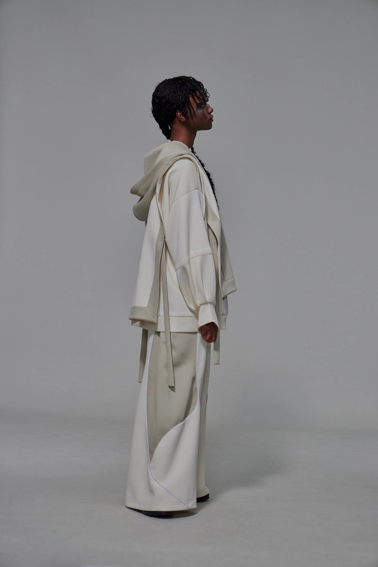 03 Wide-legged Dual-tone Sweatpants