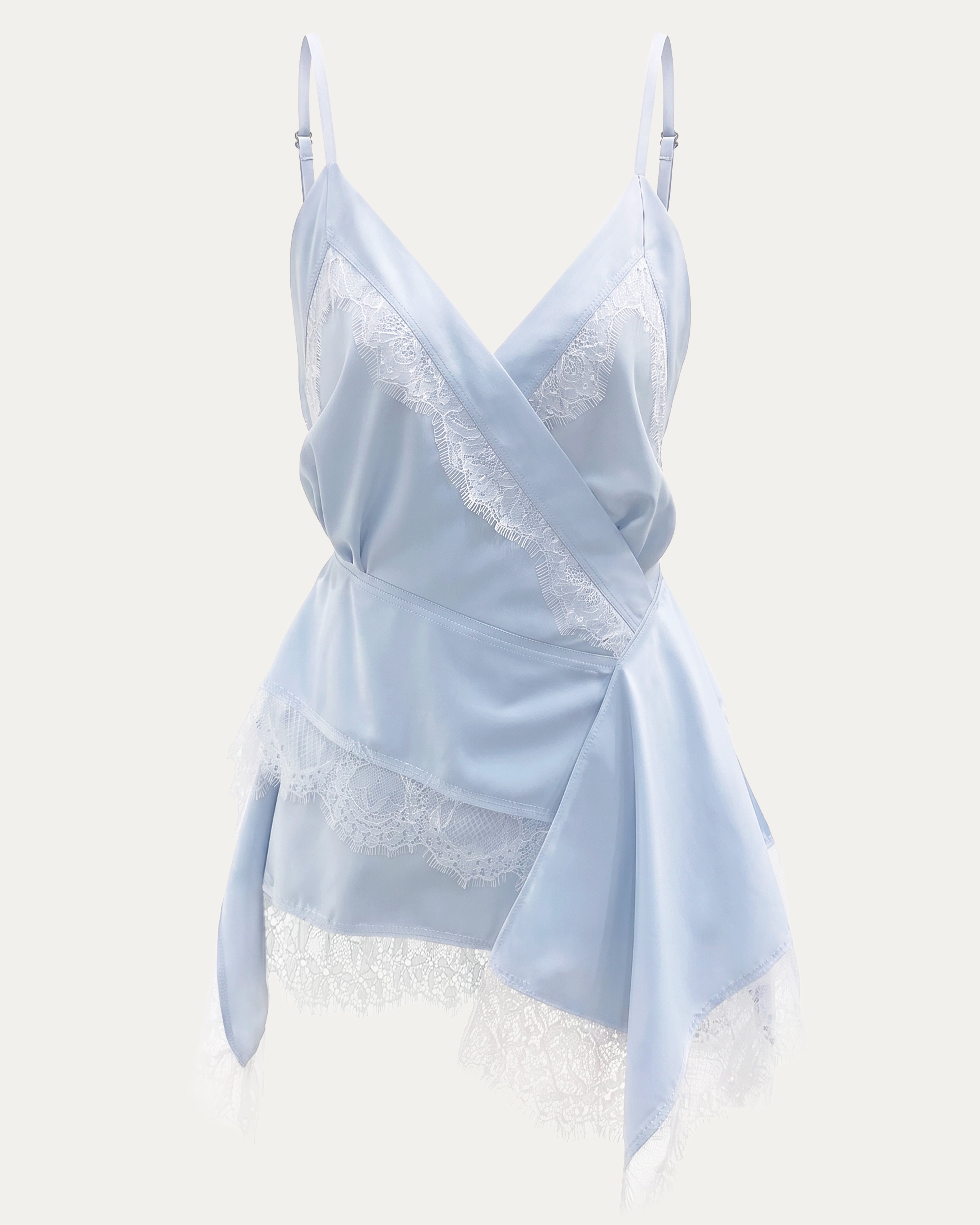 05 Asymmetric Handkerchief Cami Blue
