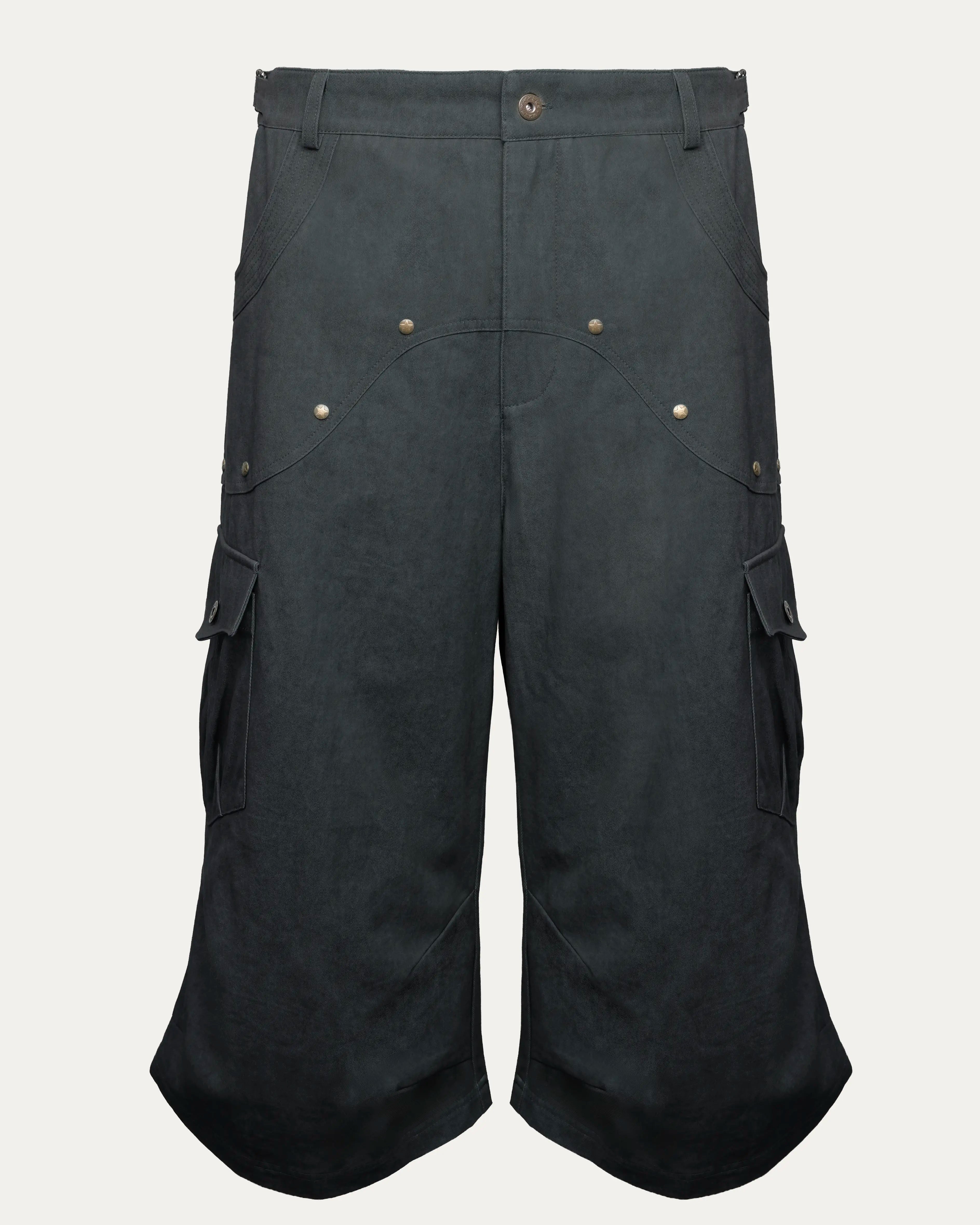 05 Ladderlock Cargo Culottes Dark Grey