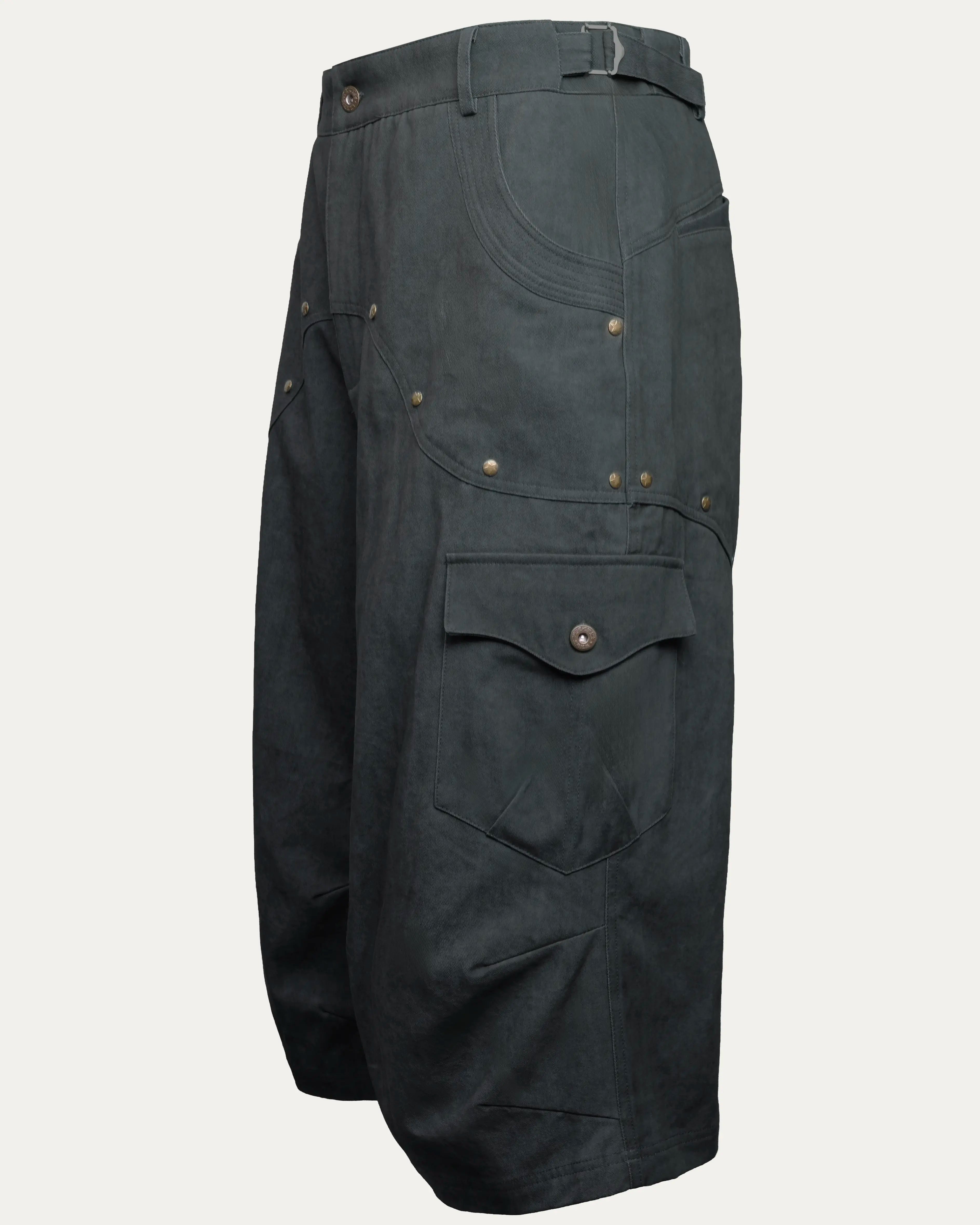 05 Ladderlock Cargo Culottes Dark Grey