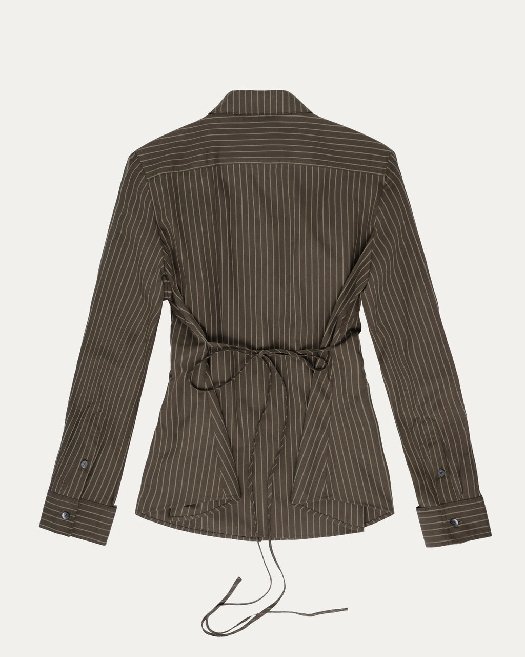 05 Pintuck Faux Collar Shirt Brown