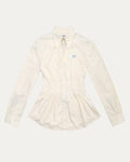 05 Pintuck Faux Collar Shirt Beige