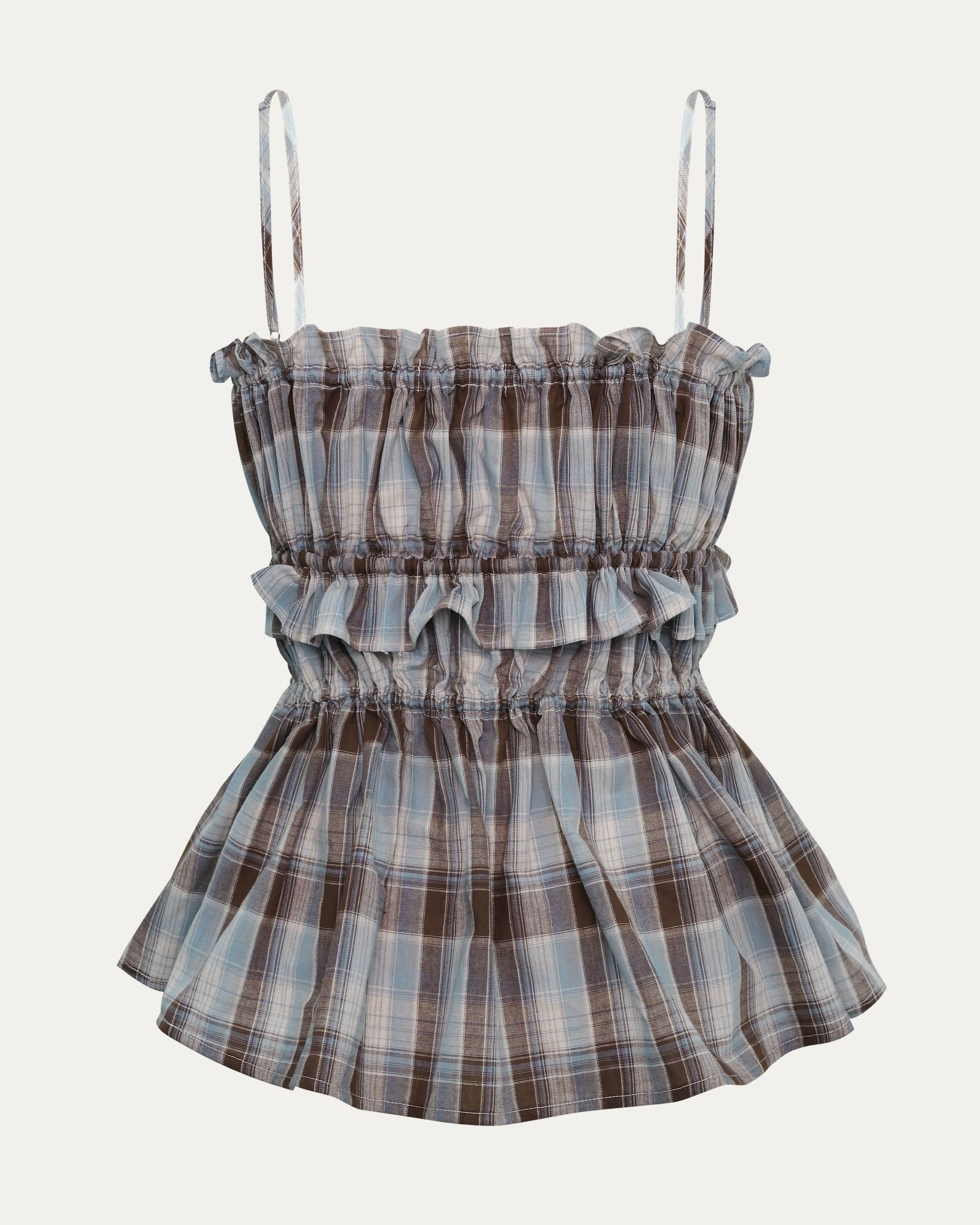 05 Rushing Front-tie Cami Blue