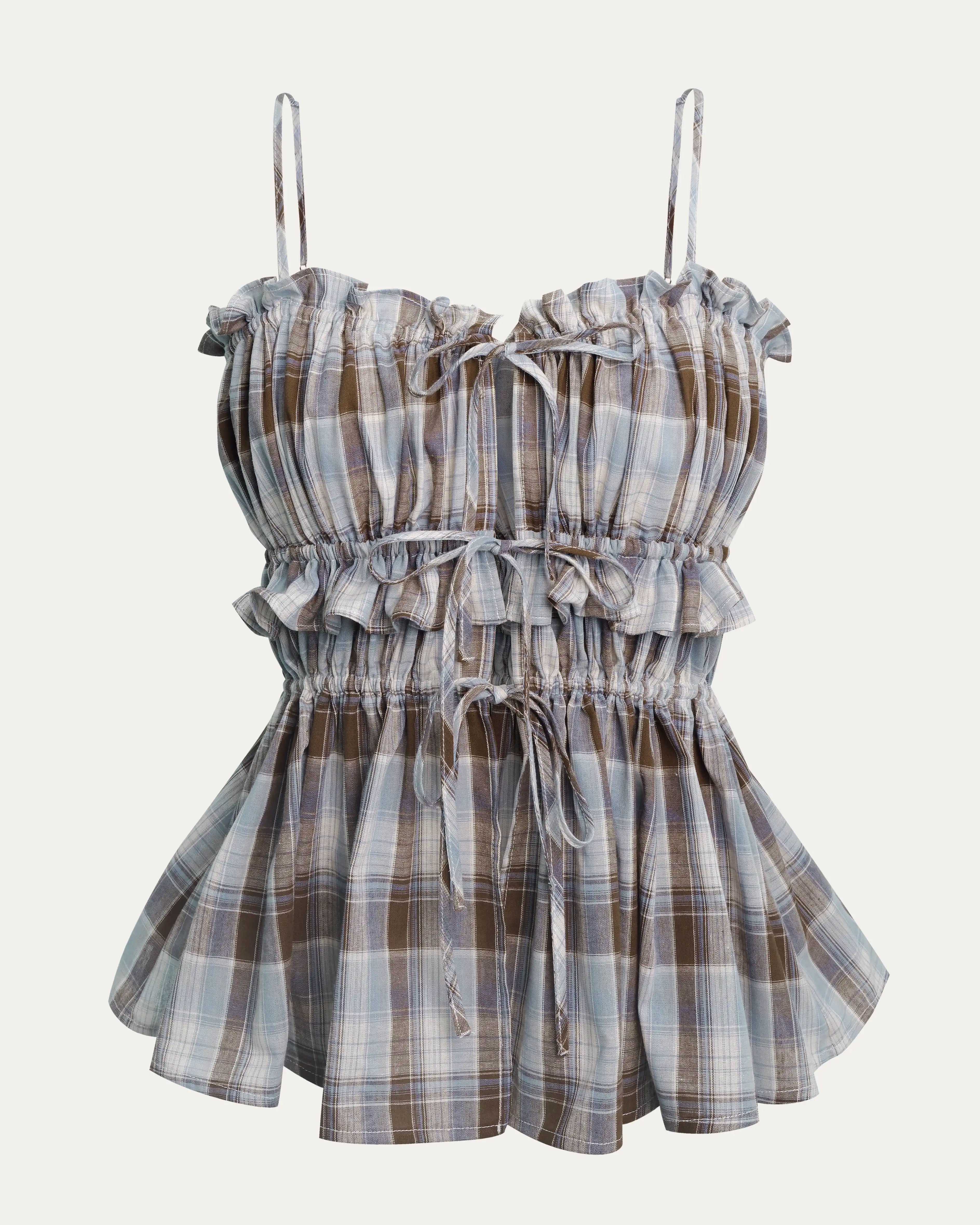 05 Rushing Front-tie Cami Blue