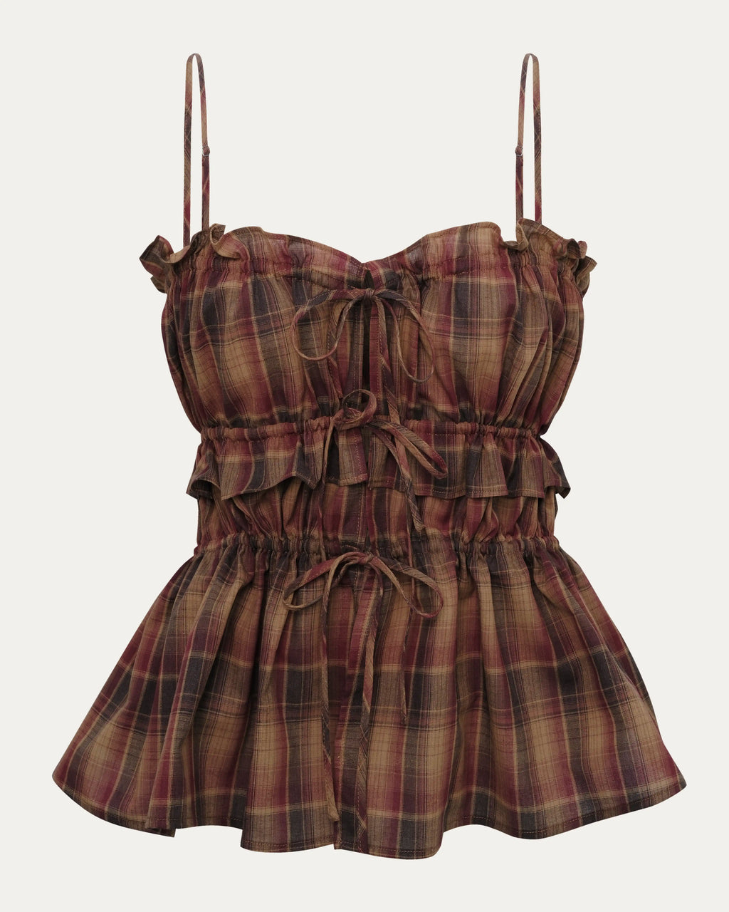 05 Rushing Front-tie Cami Red