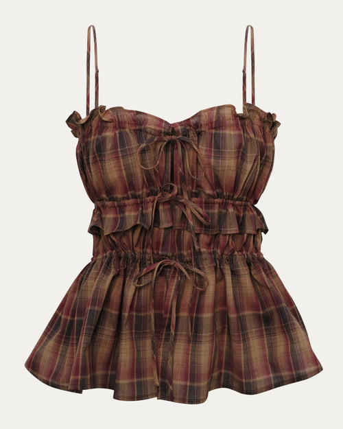 05 Rushing Front-tie Cami Red