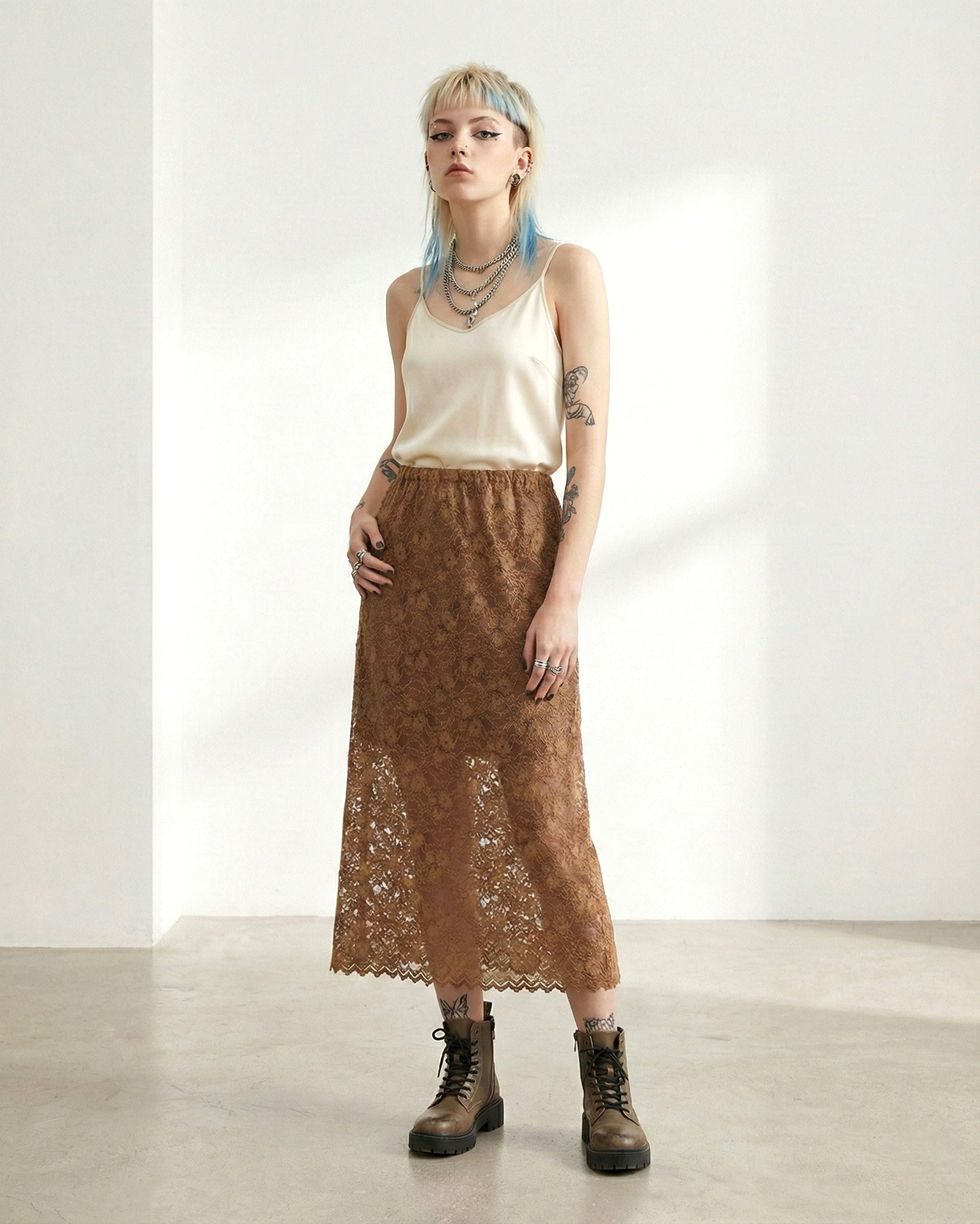 05 Velvet Lace Maxi Skirt