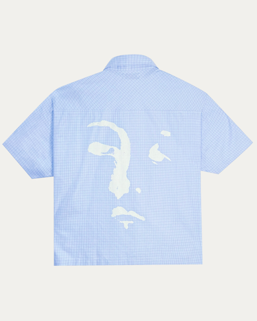 05 Boxy Fit Hand Printed Shirt Blue