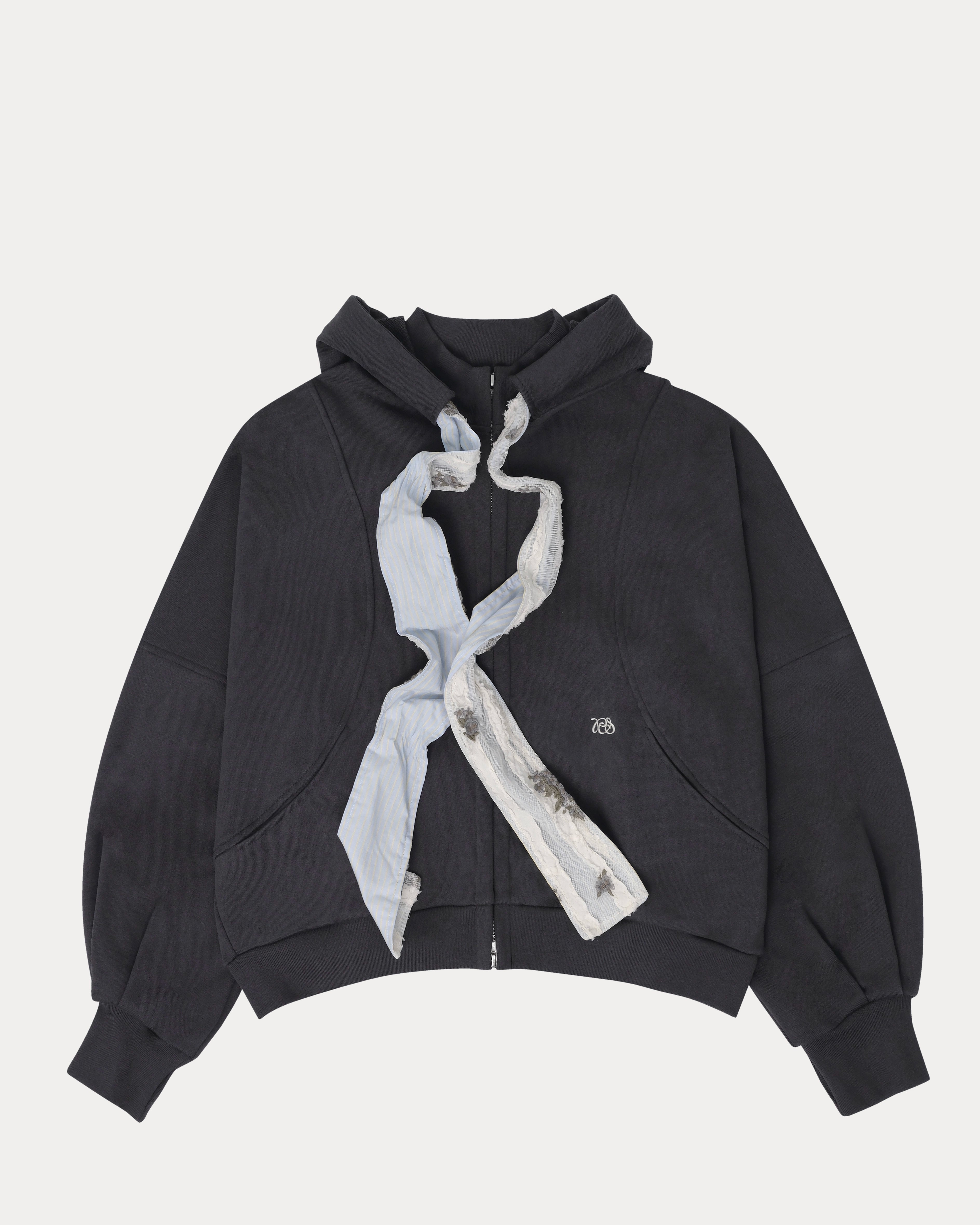 Pre-order // 05 クロップド キャットフーディージャケット グレー
