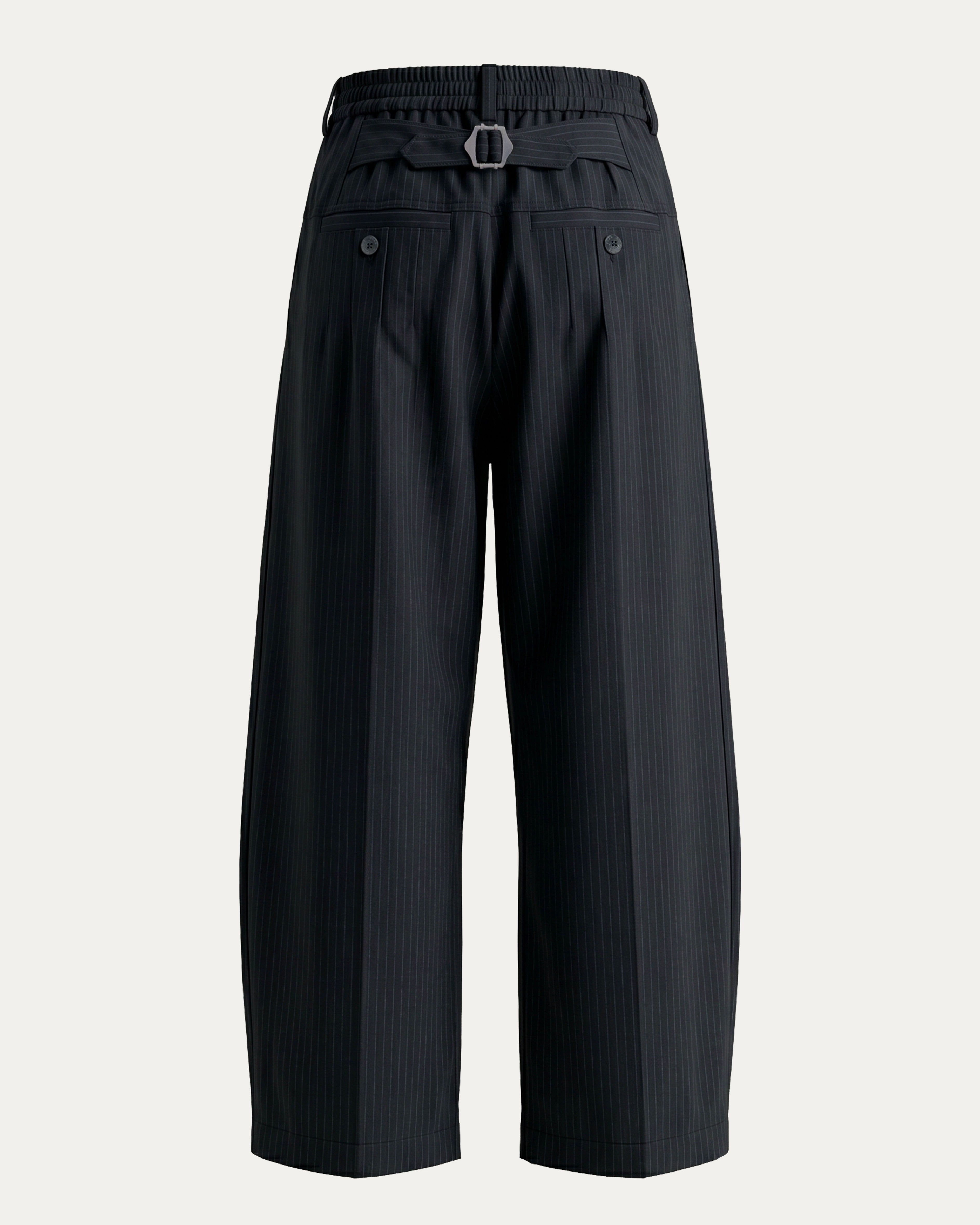 PCES Black Cocoon pants with silver ladderlock