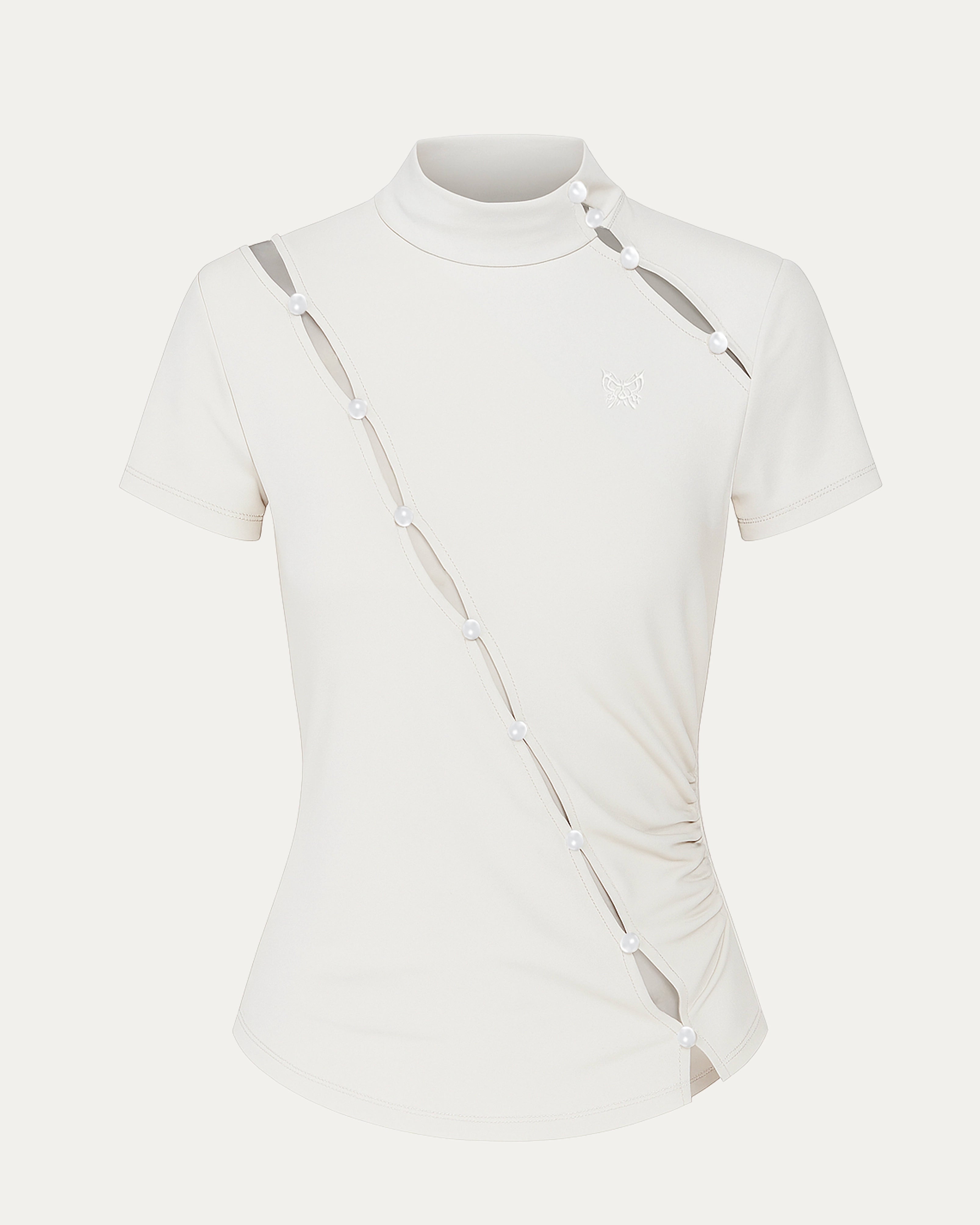 04 Button Loop Short Sleeve Top