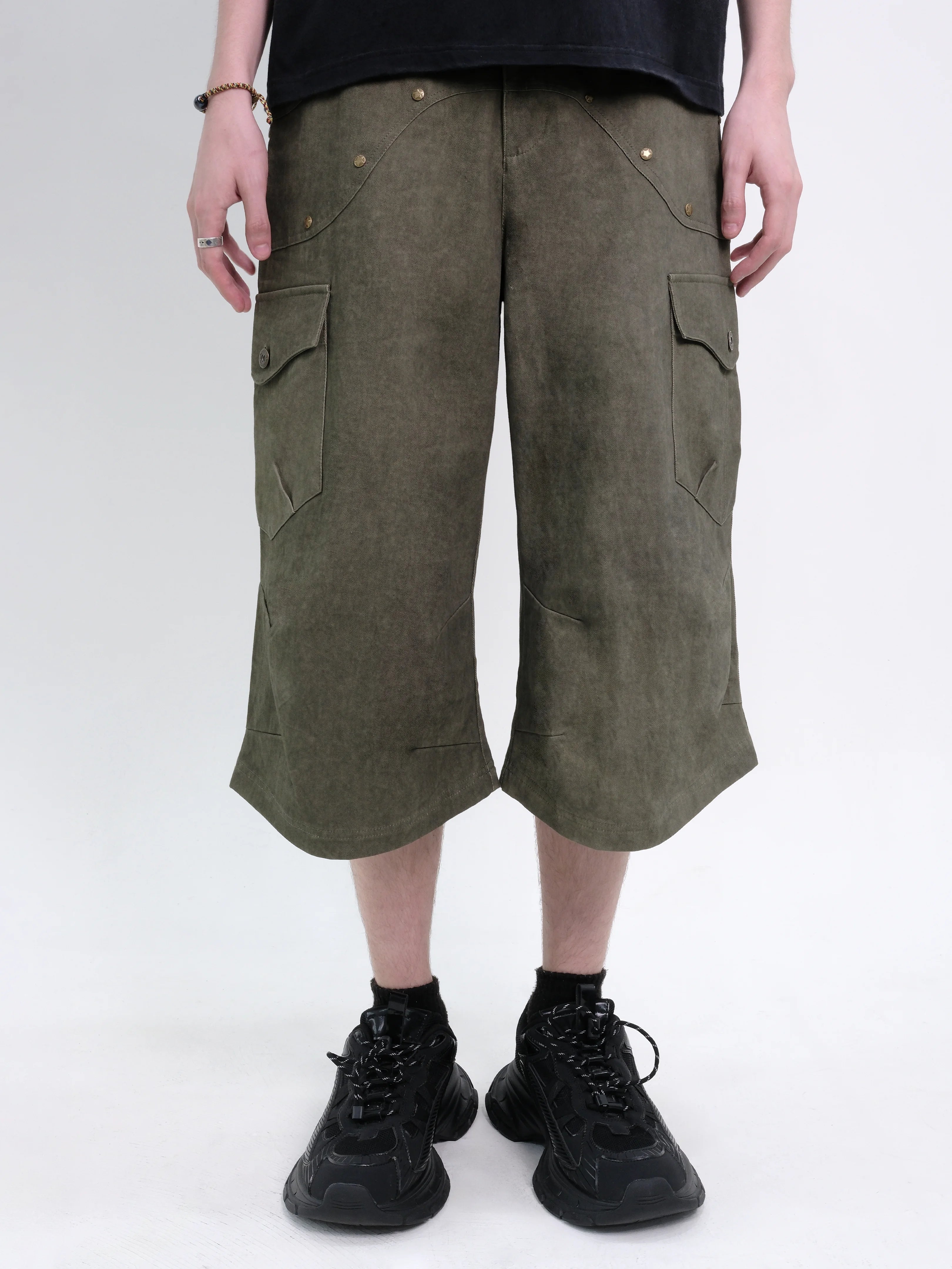 05 Ladderlock Cargo Culottes Green