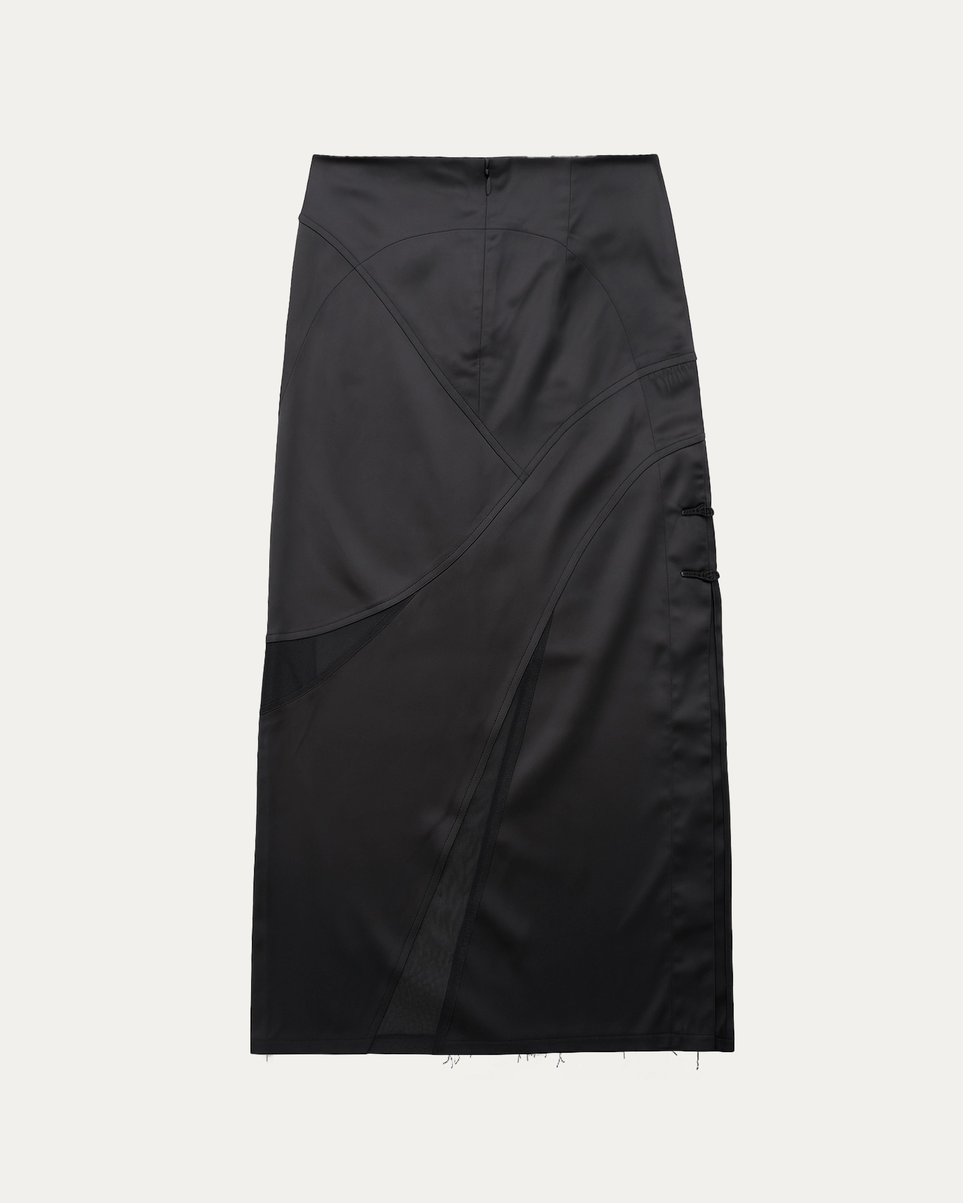 04 Mesh Satin Maxi Skirt