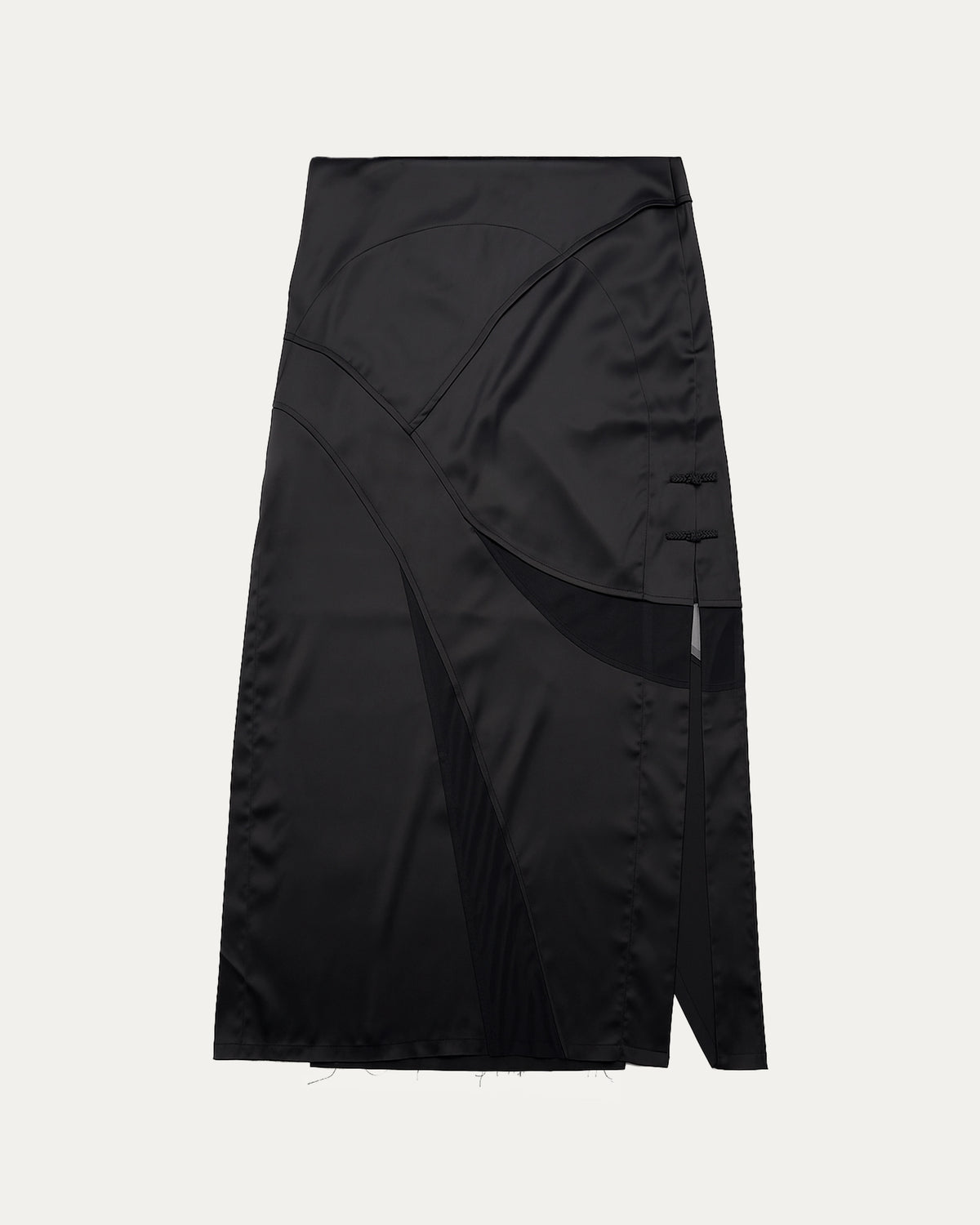 04 Mesh Satin Maxi Skirt